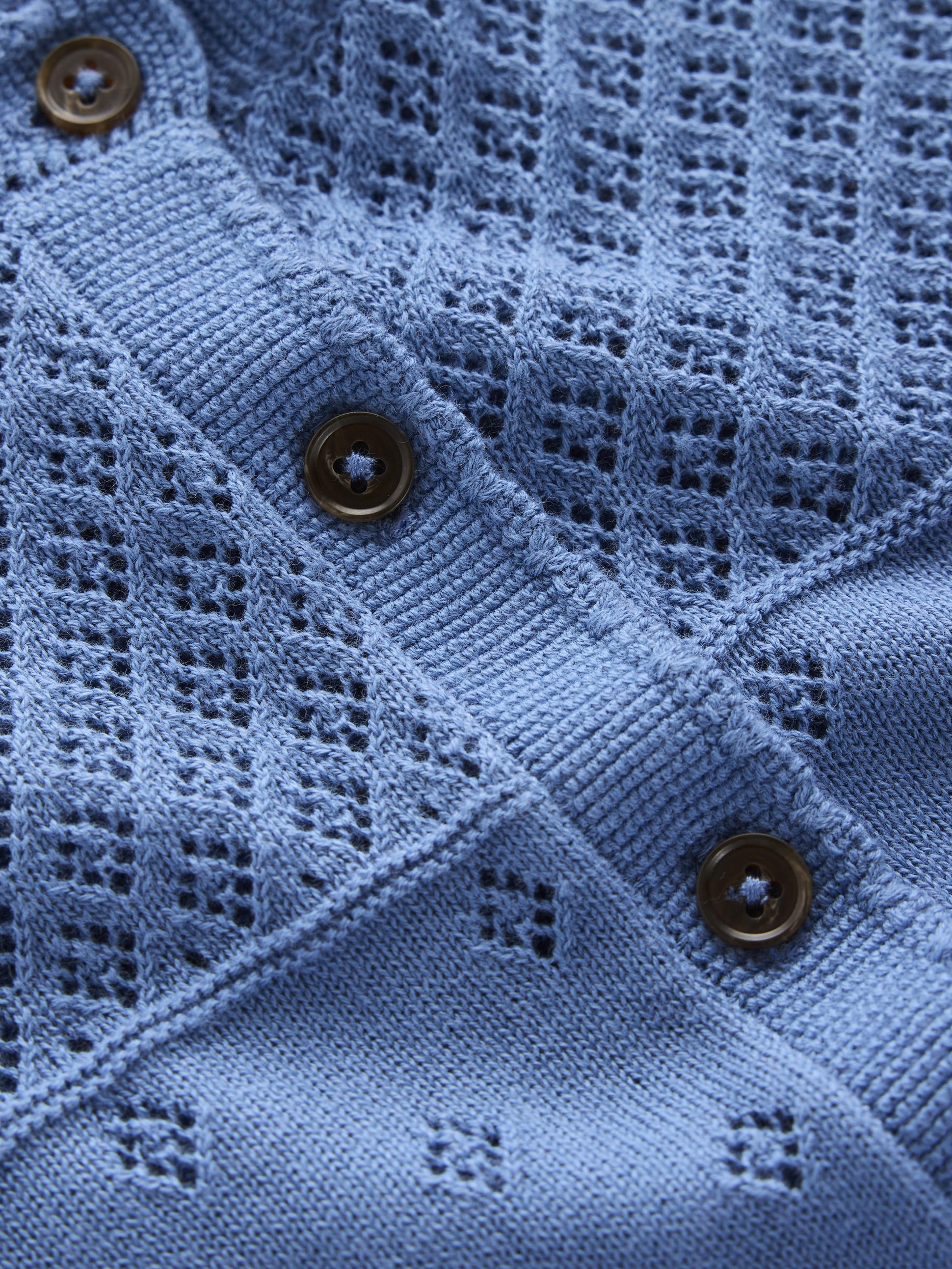 Rosalie Pointelle Cardigan-Blue River Blue - Image 6