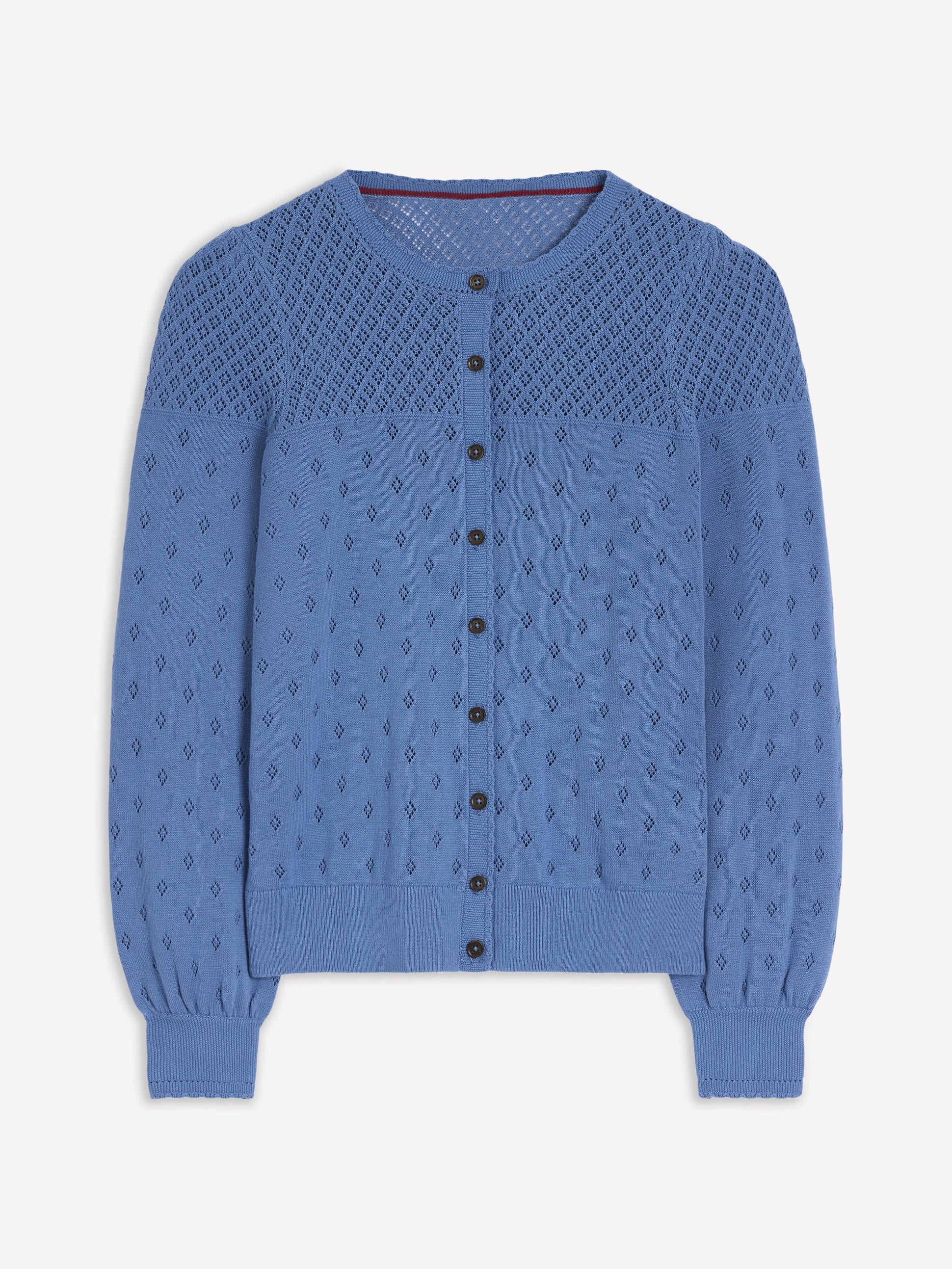 Rosalie Pointelle Cardigan-Blue River Blue - Image 5