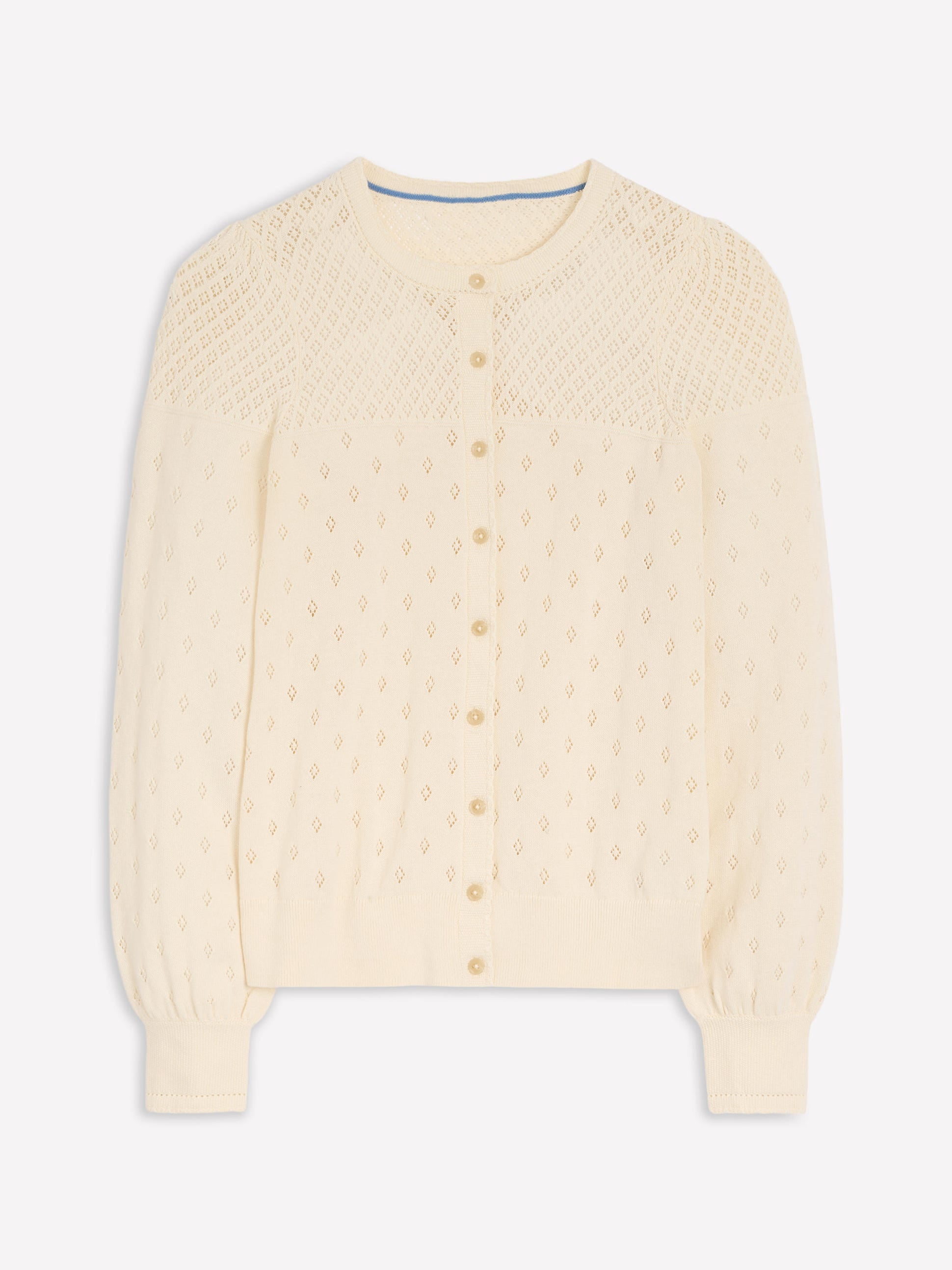 Rosalie Pointelle Cardigan-Warm Ivory-5