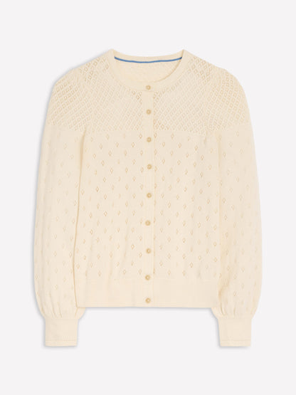 Rosalie Pointelle Cardigan-Warm Ivory-5