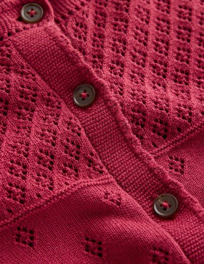 Rosalie Pointelle Cardigan-Terracotta Red-6