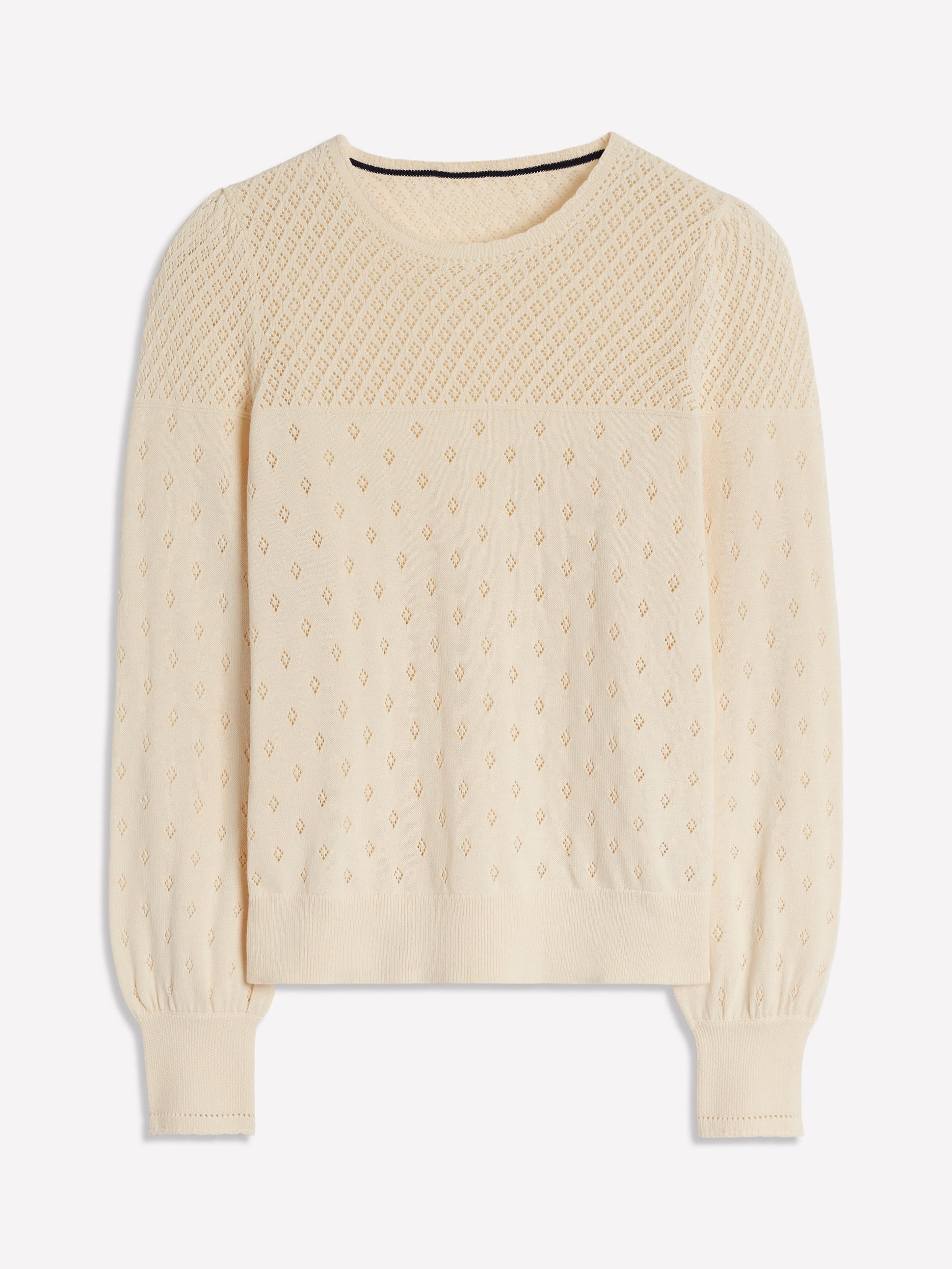 Rosalie Pointelle Jumper-Warm Ivory - Image 5