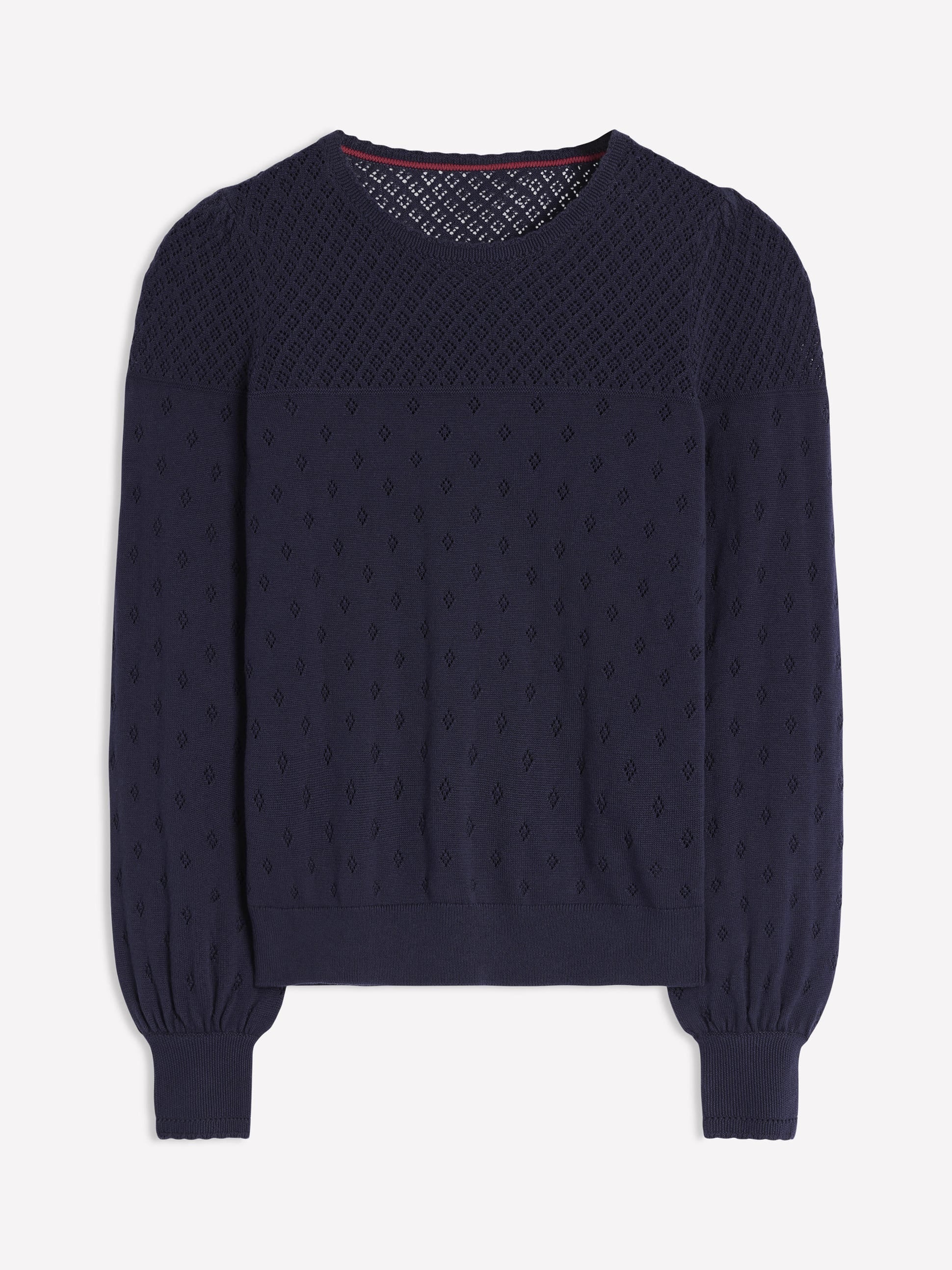 Rosalie Pointelle Jumper-Navy - Image 5