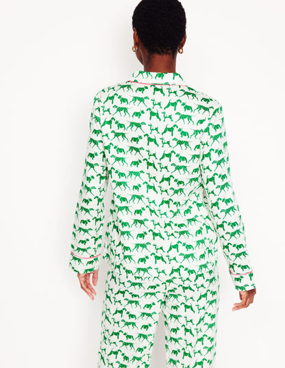 Cotton Sateen Pyjama Shirt-Ivory, Janet and Friends-3