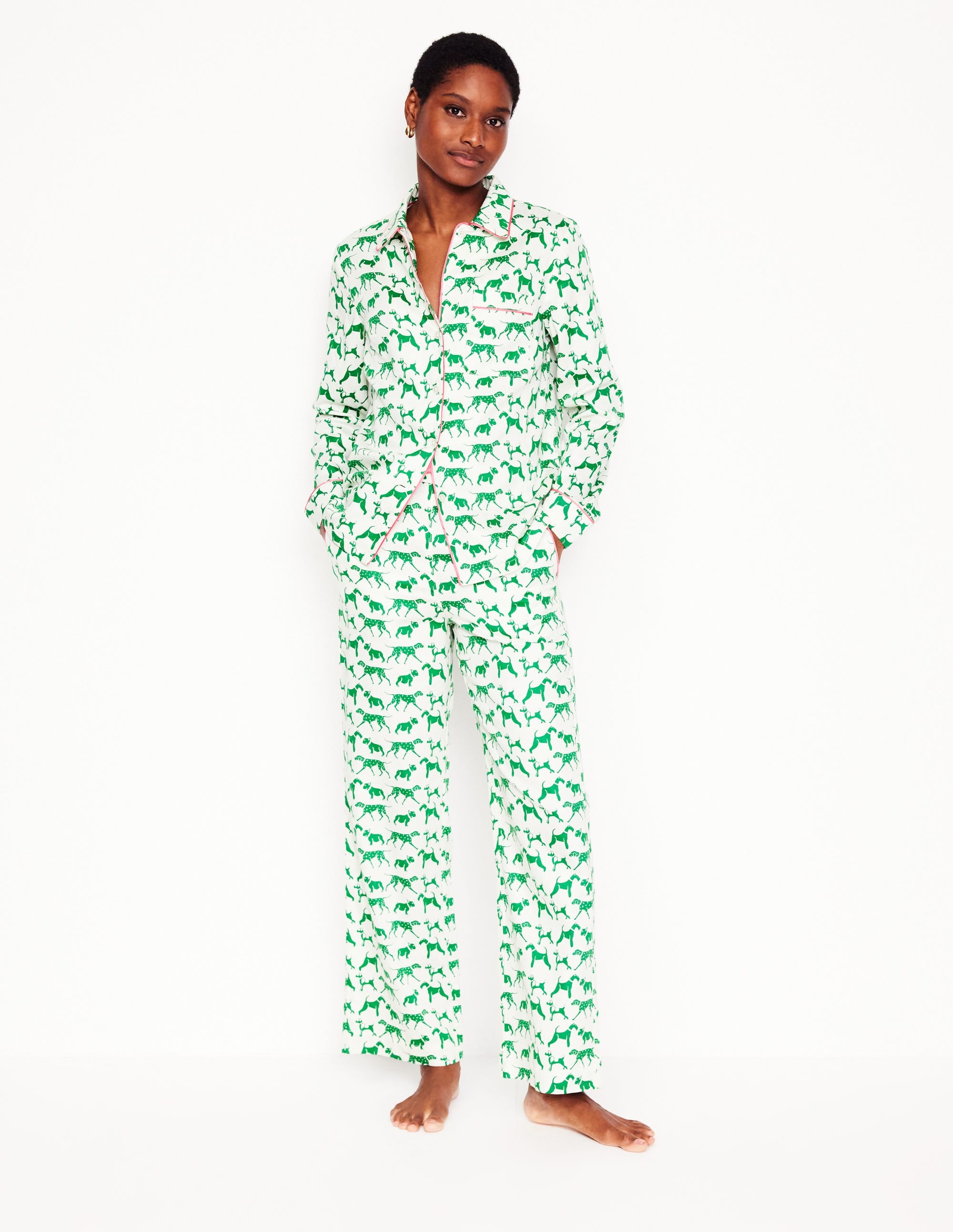 Cotton Sateen Pyjama Shirt-Ivory, Janet and Friends - Image 4