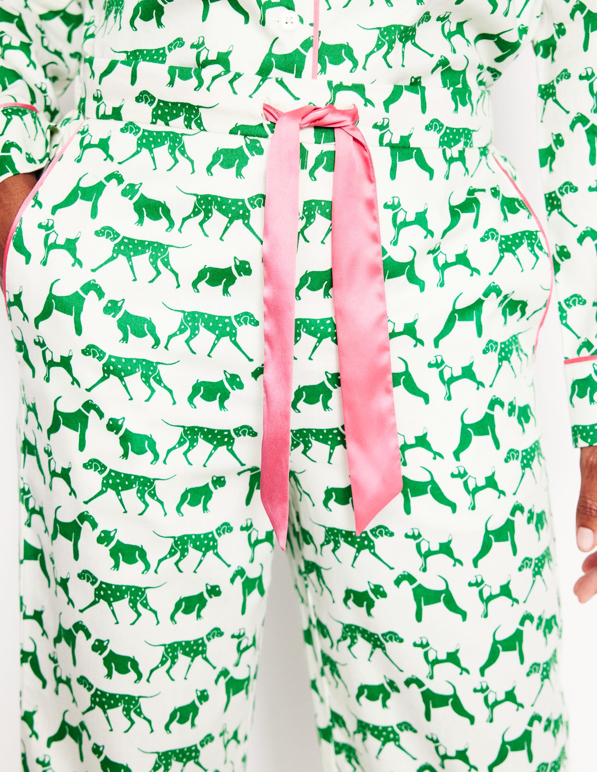 Cotton Sateen Pyjama Trousers-Ivory, Janet and Friends - Image 2
