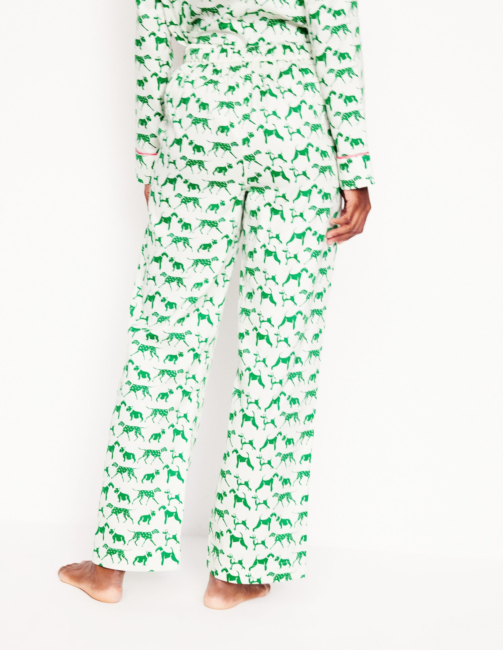Cotton Sateen Pyjama Trousers-Ivory, Janet and Friends - Image 3