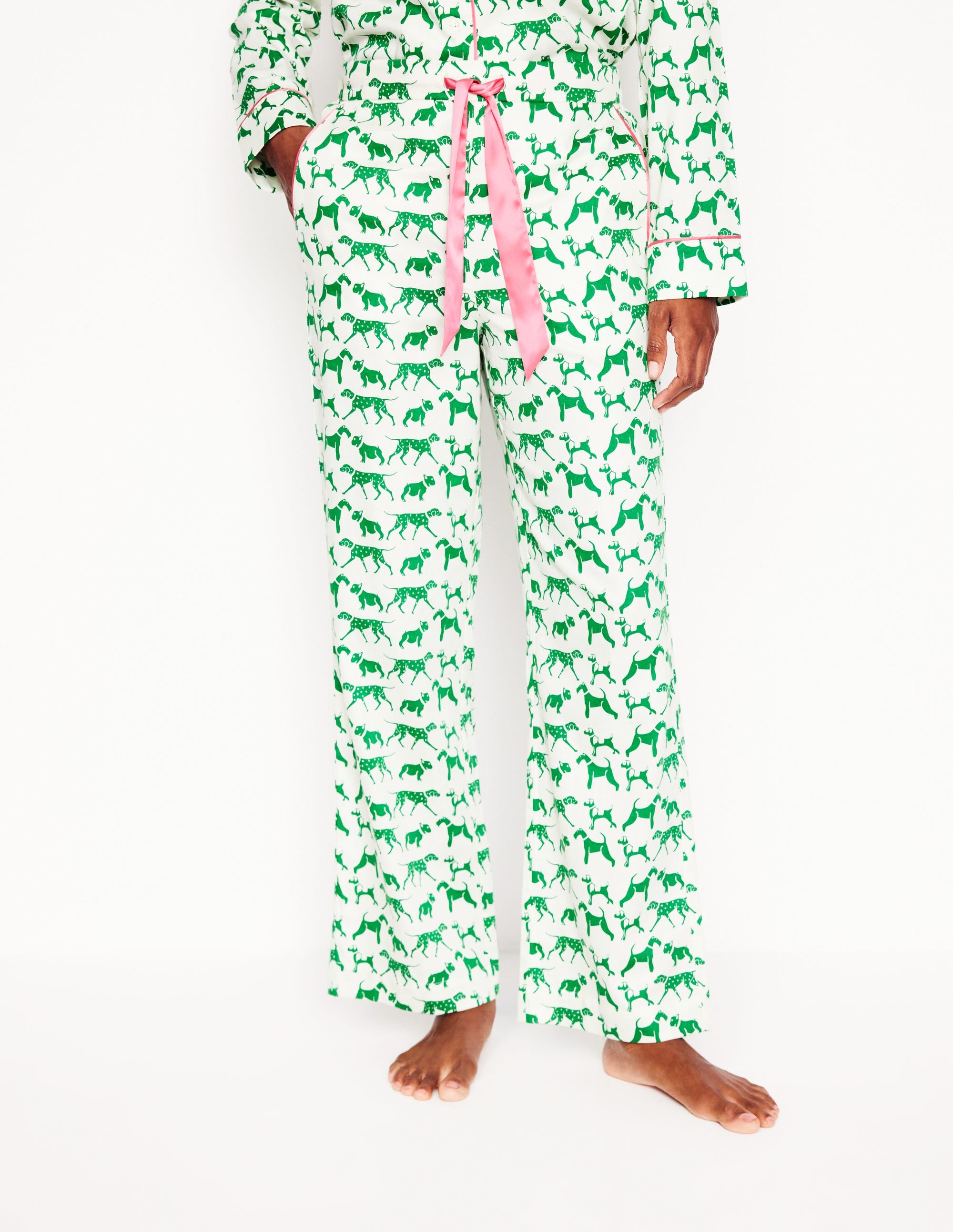 Cotton Sateen Pyjama Trousers-Ivory, Janet and Friends - Image 4