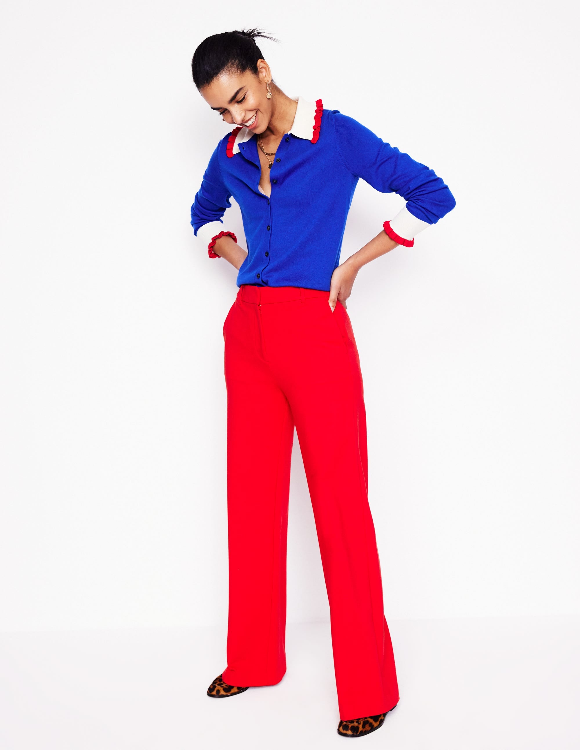 Westbourne Ponte Trousers-Hot Pepper - Image 1