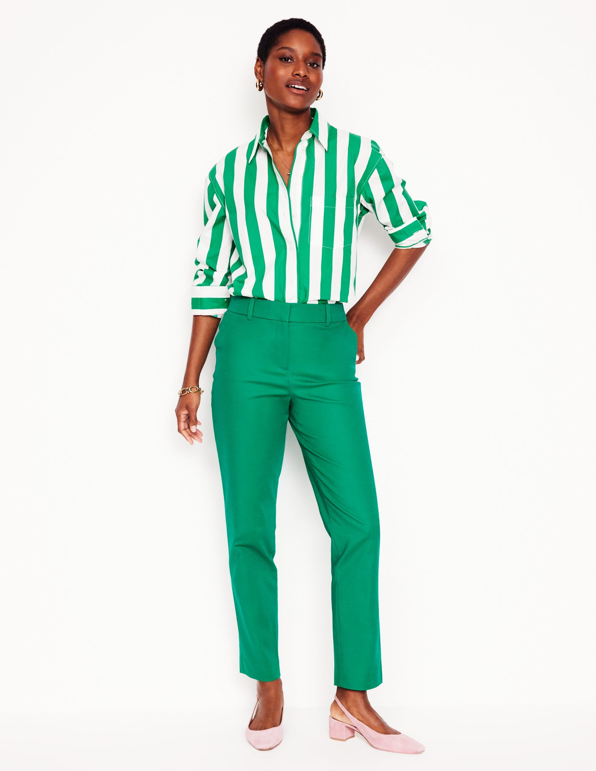 Richmond 7/8 Trousers-Rich Emerald - Image 1