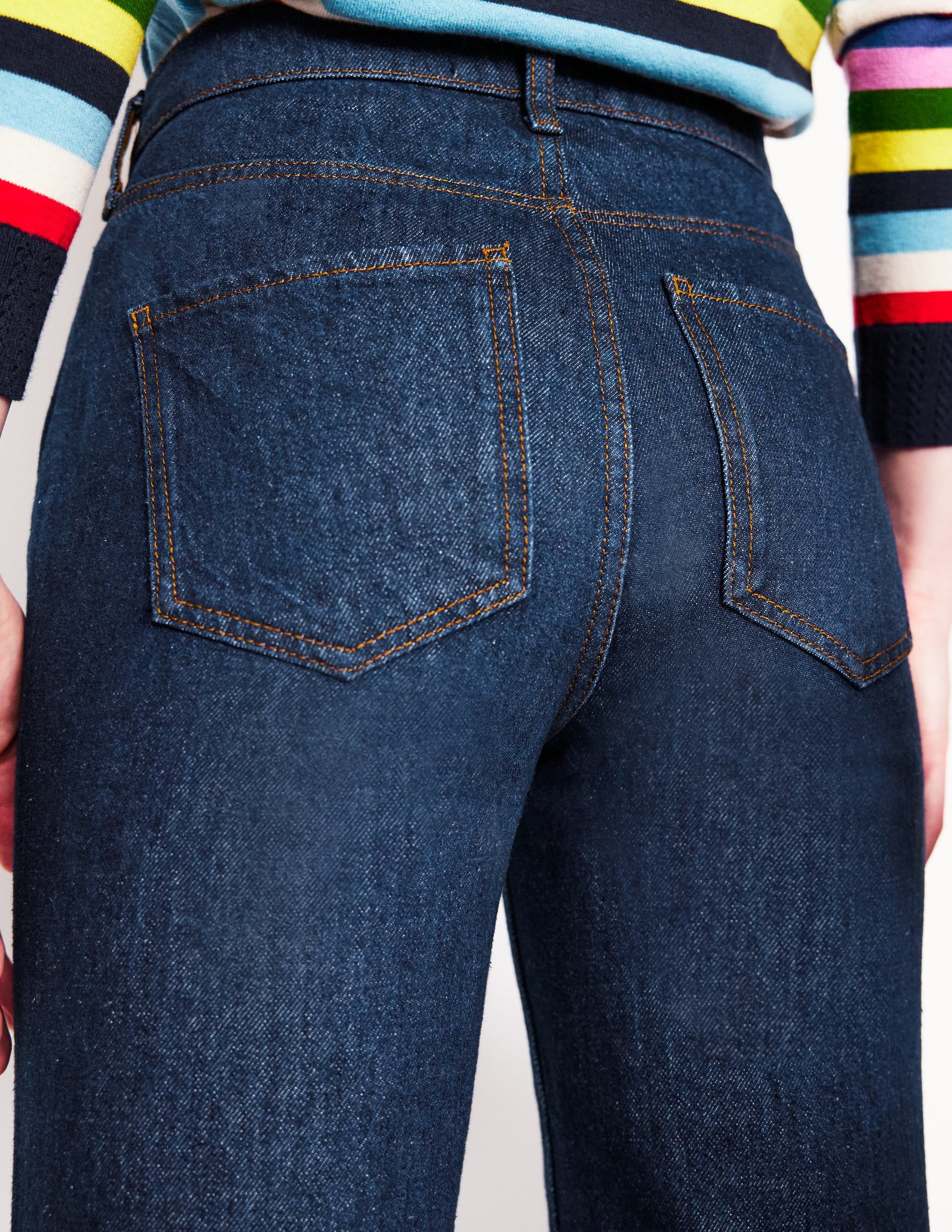 High Rise Straight Leg Jeans-Indigo - Image 3