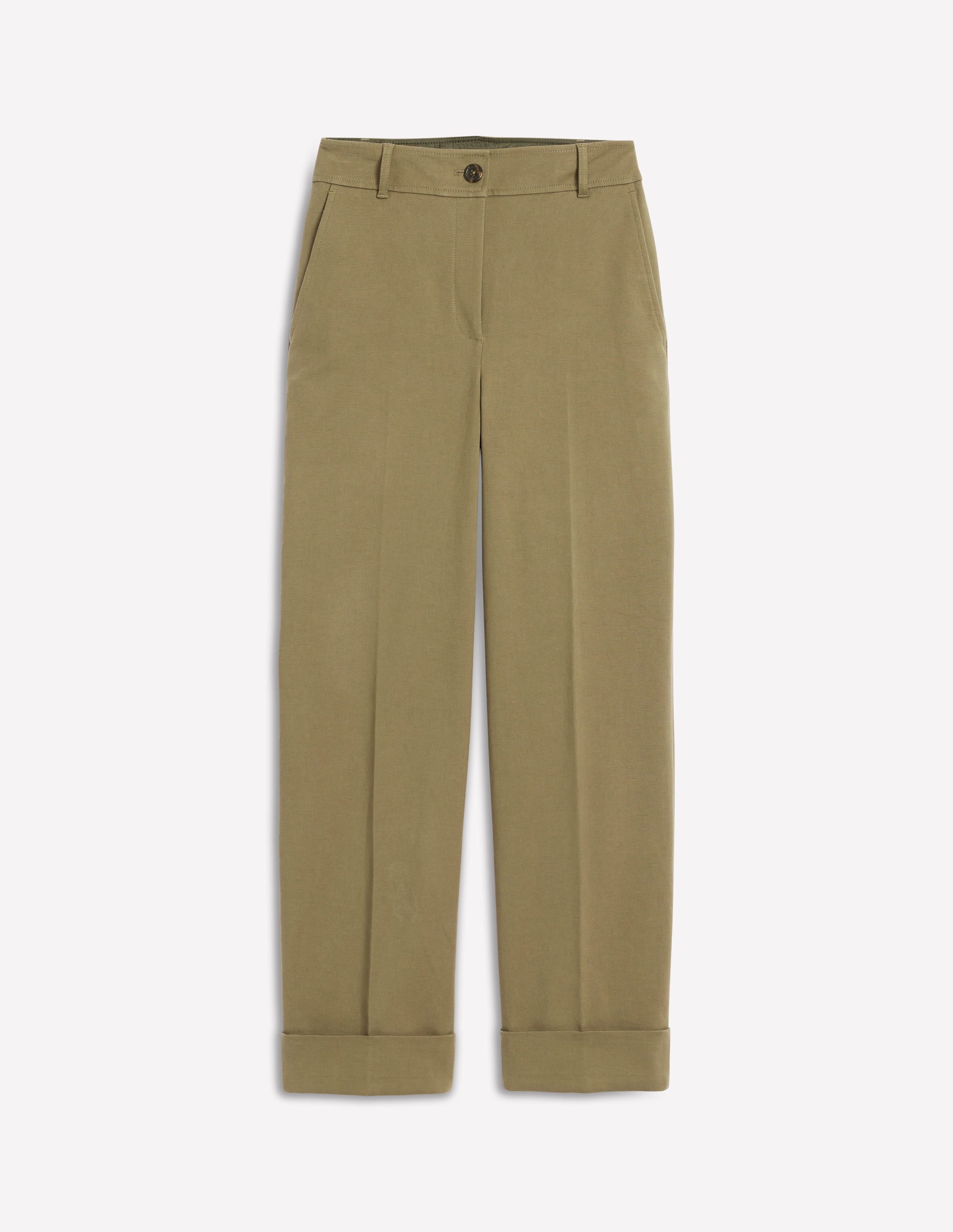 Turn Up Trousers-Warm Olive - Image 5