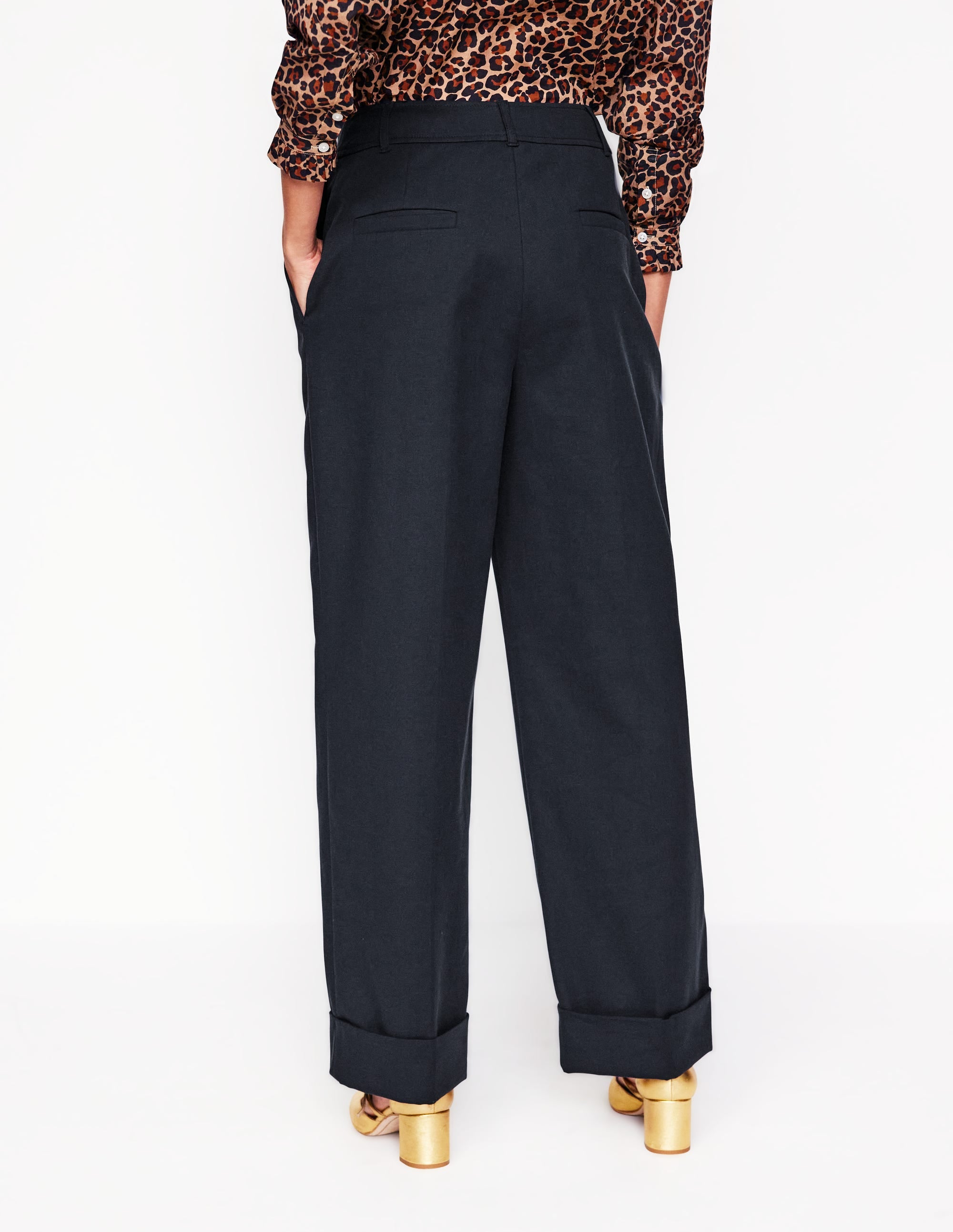 Turn Up Trousers-Navy - Image 2