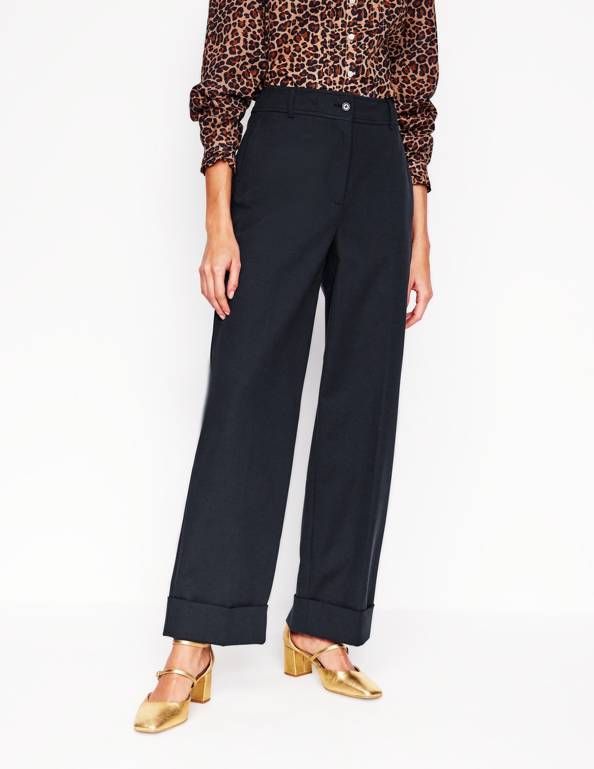 Turn Up Trousers-Navy - Image 3