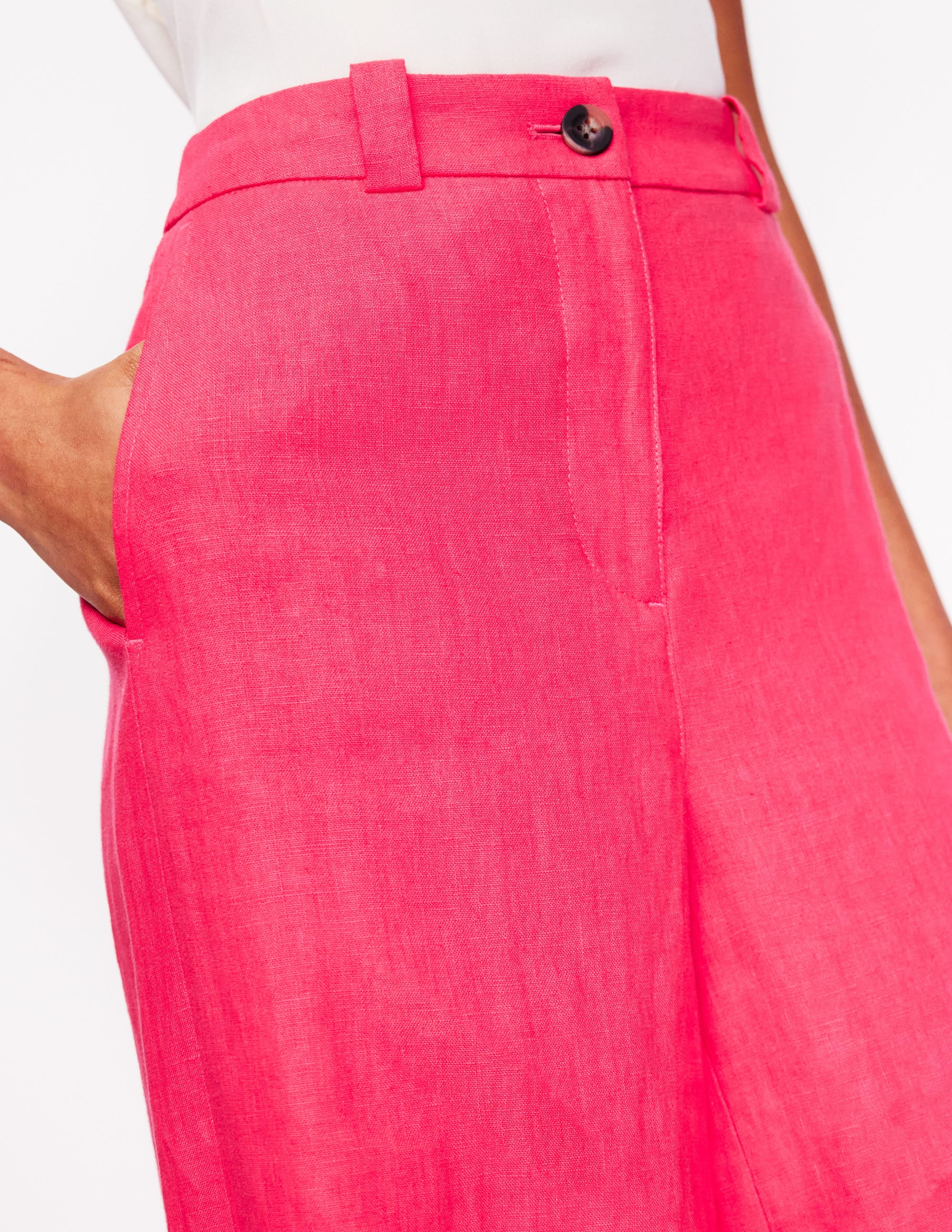Westbourne Linen Trousers-Camelia Pink - Image 2