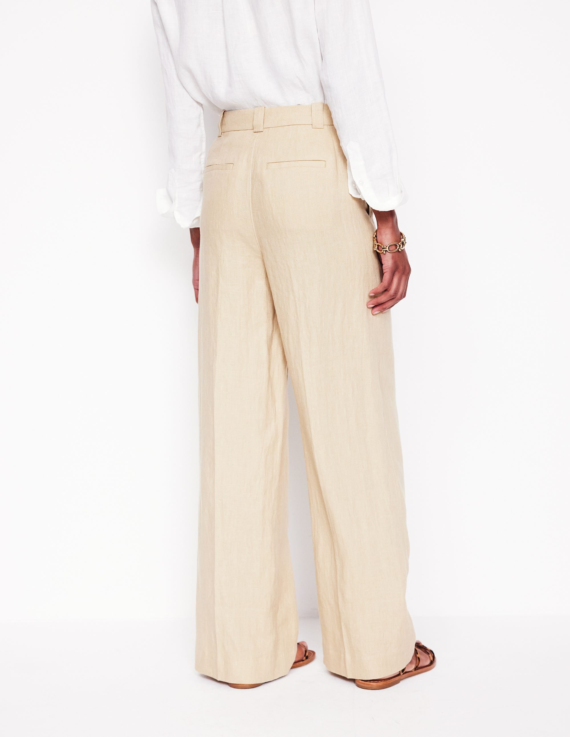Westbourne Linen Trousers-Oatmeal - Image 4