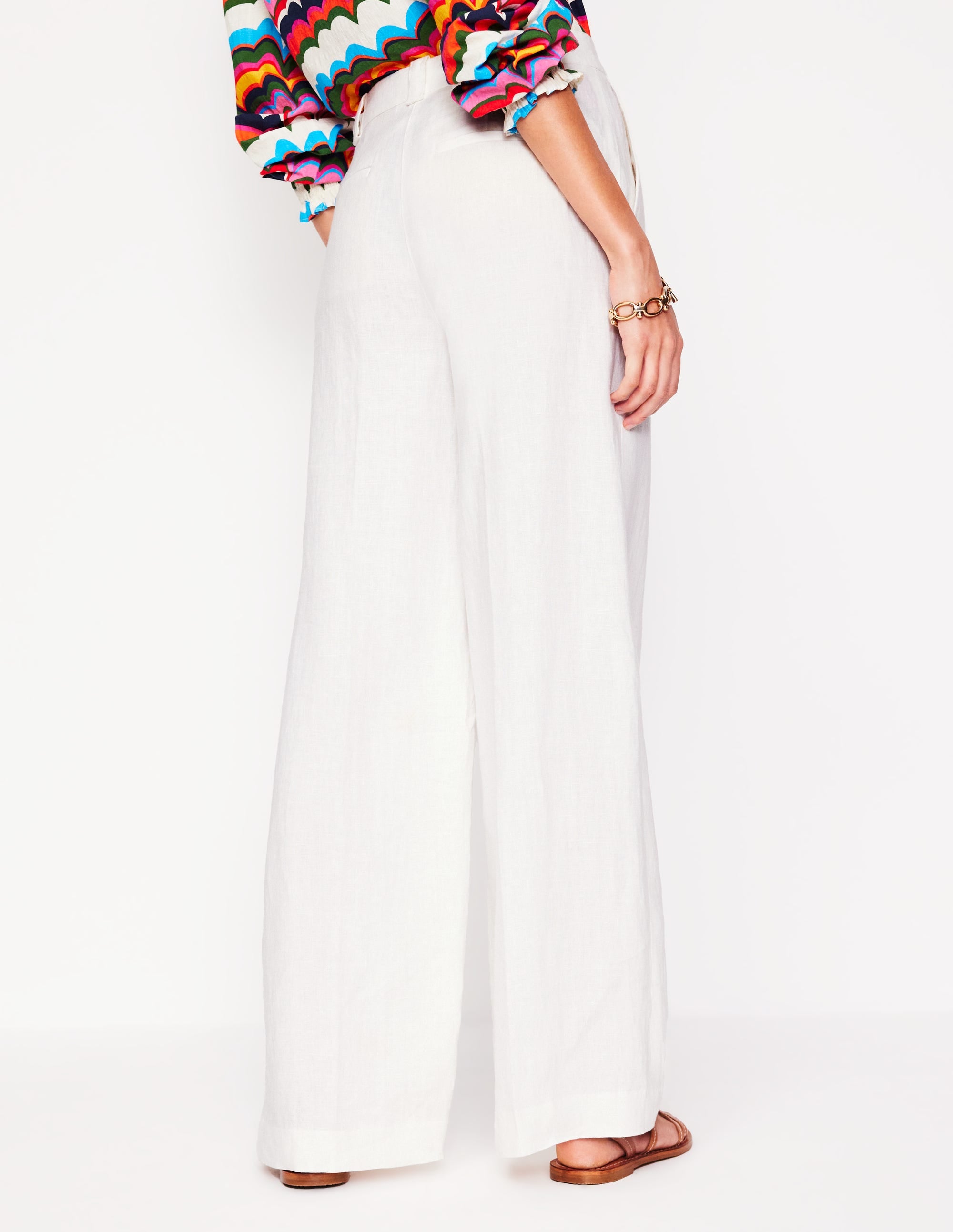 Westbourne Linen Trousers-White - Image 3