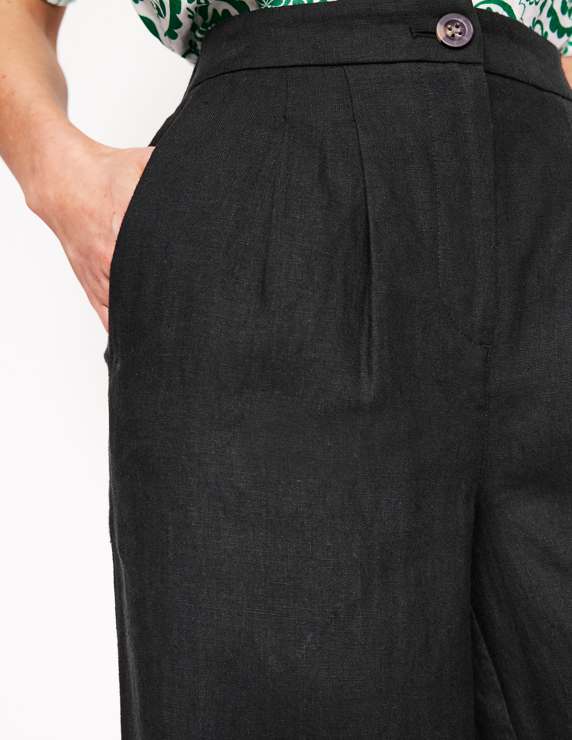 Dulwich Linen Trousers-Black - Image 2