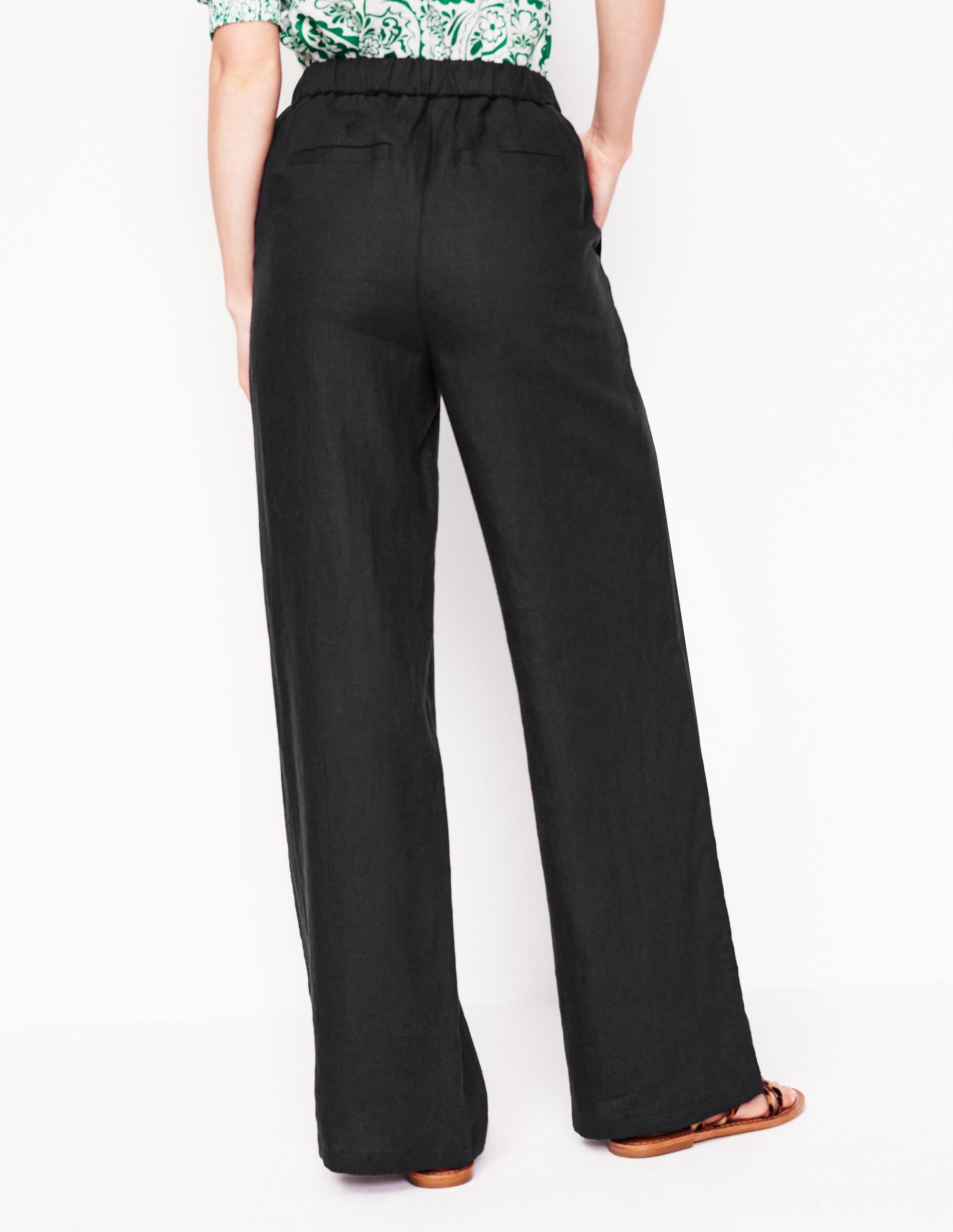 Dulwich Linen Trousers-Black - Image 4