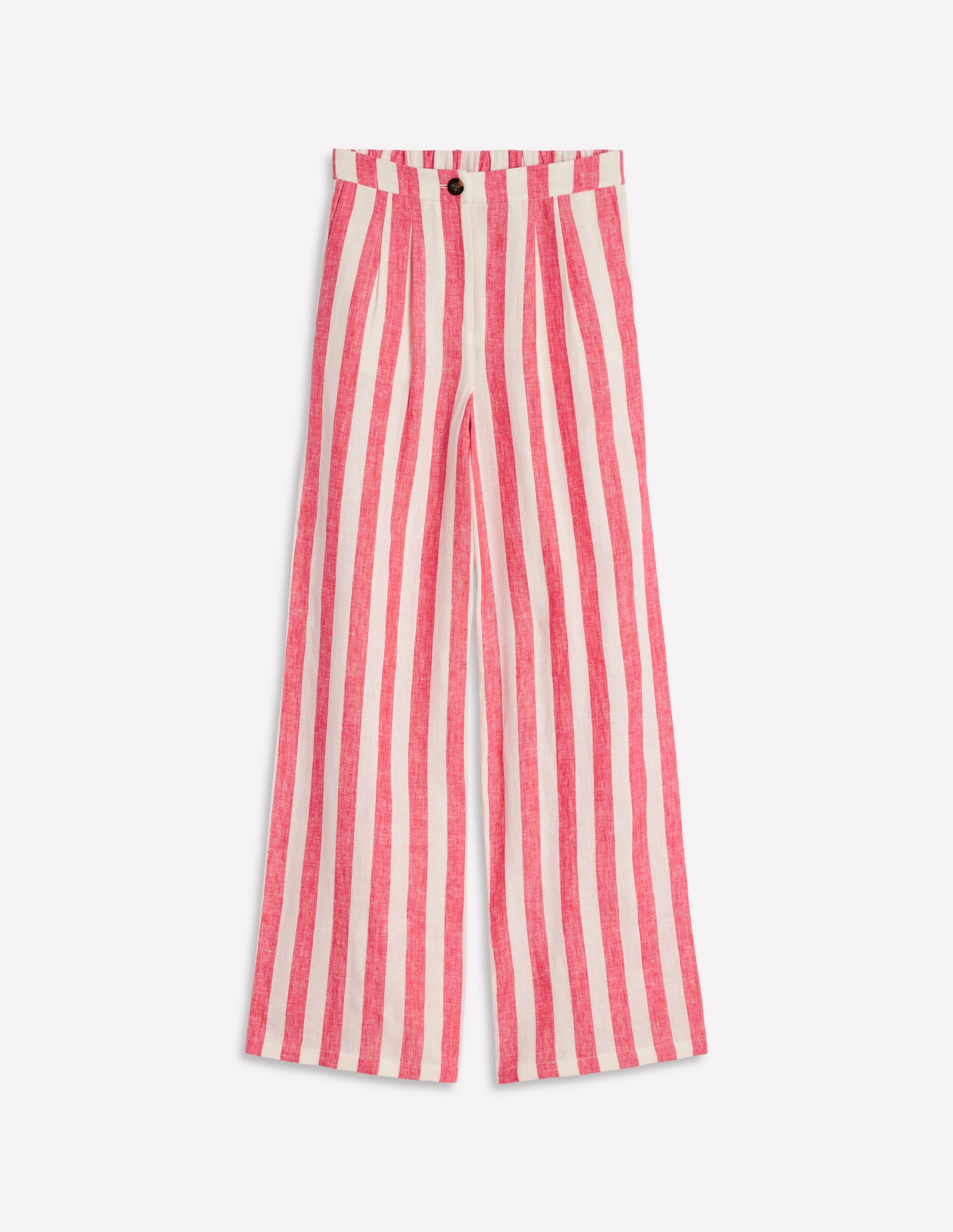 Dulwich Linen Trousers-Strawberry Tart Red  Stripe - Image 7