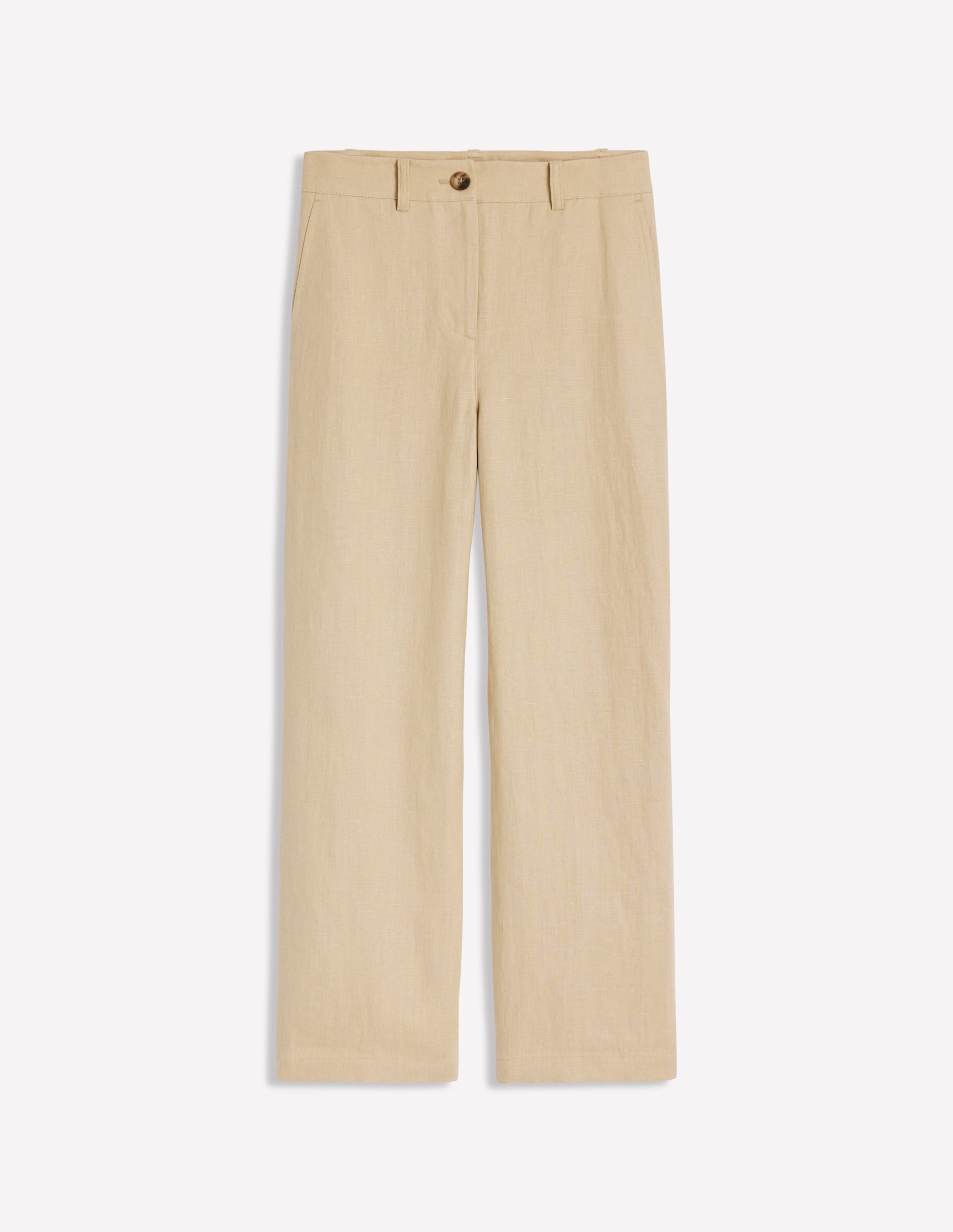 Westbourne Crop Linen Trousers-Oatmeal - Image 6