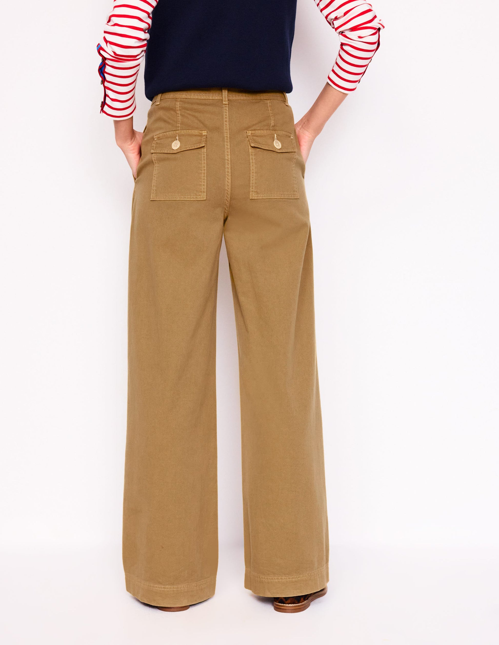 Brompton Wide Leg Trousers-Gingerbread-4