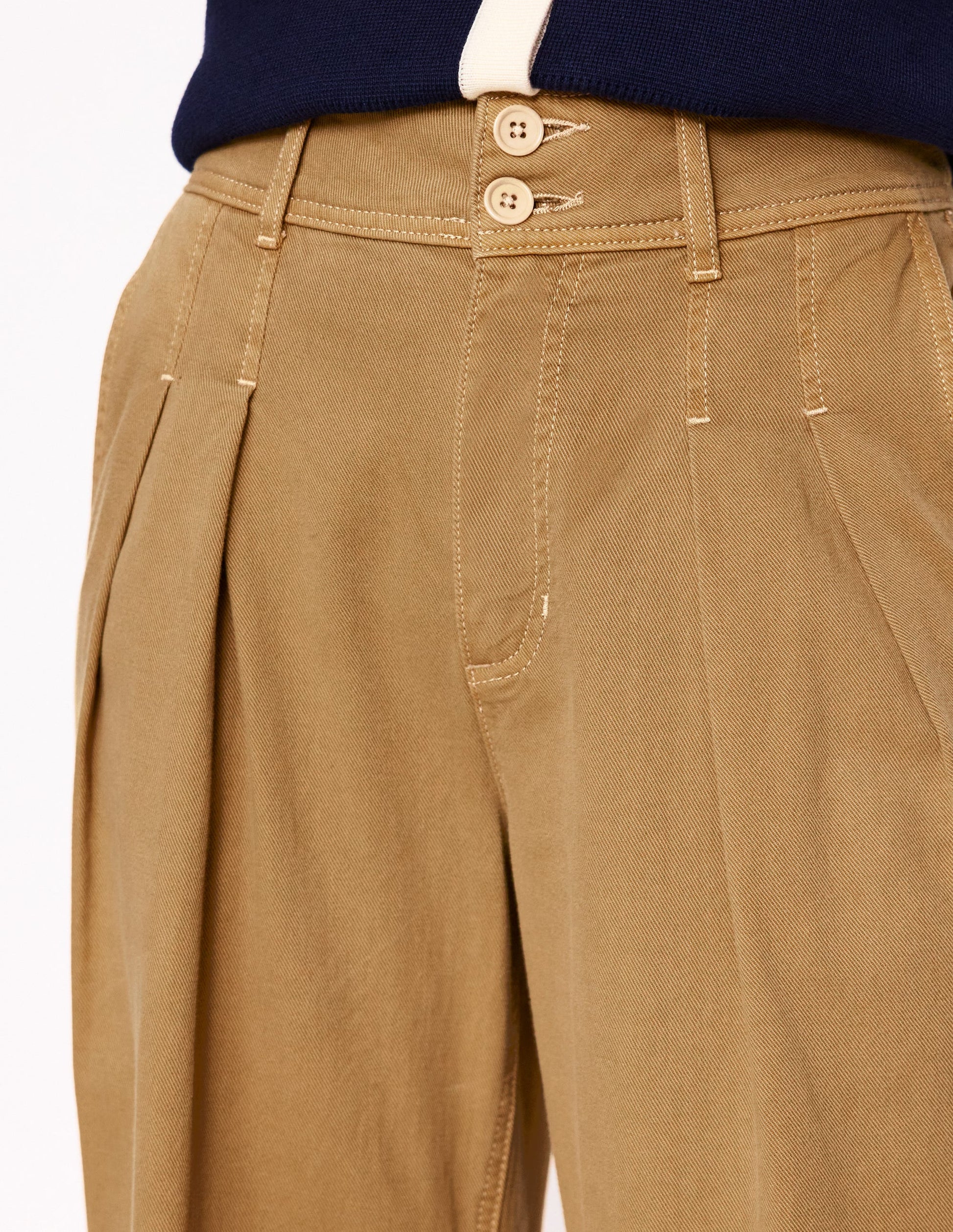Brompton Wide Leg Trousers-Gingerbread-6