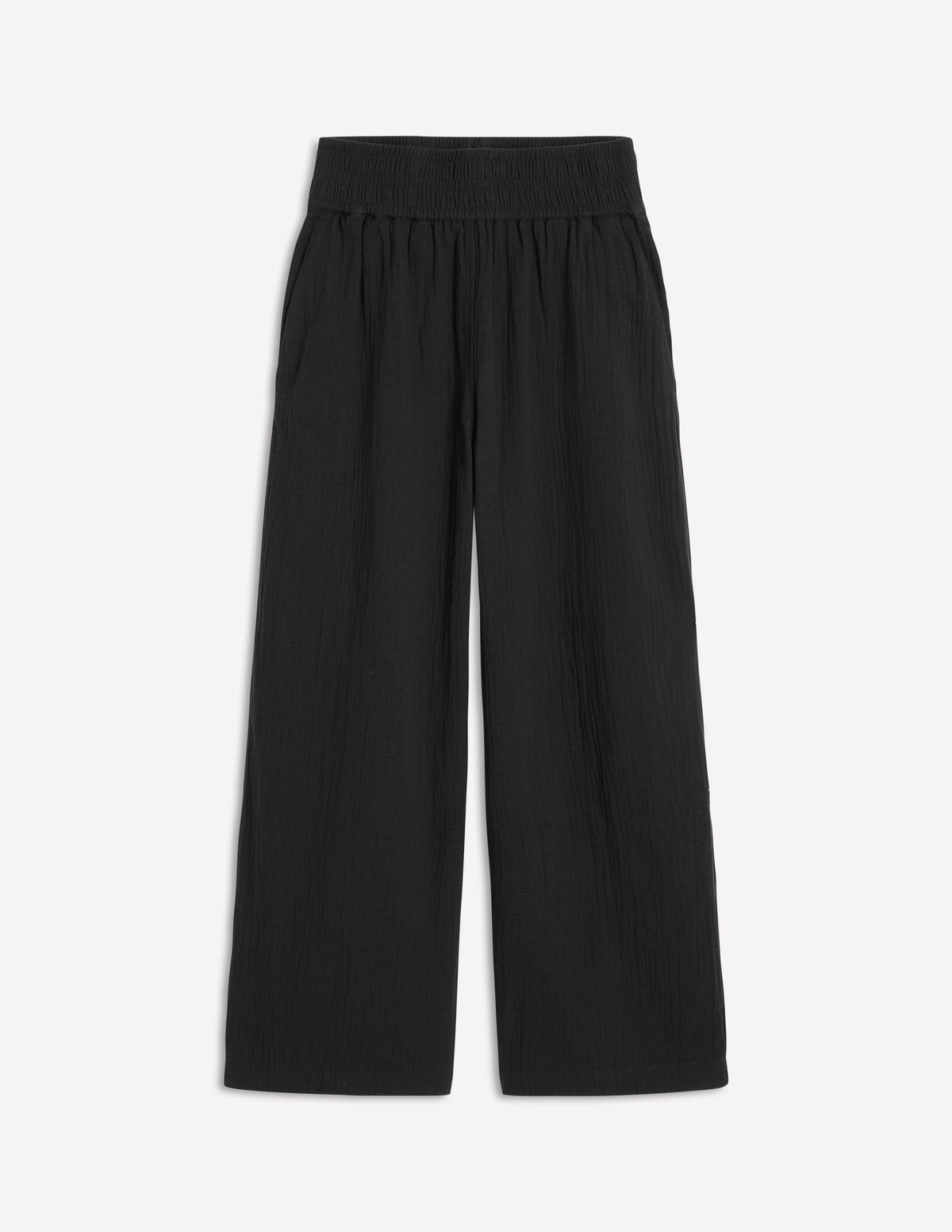 Cropped Double Cloth Trousers-Black - Image 6