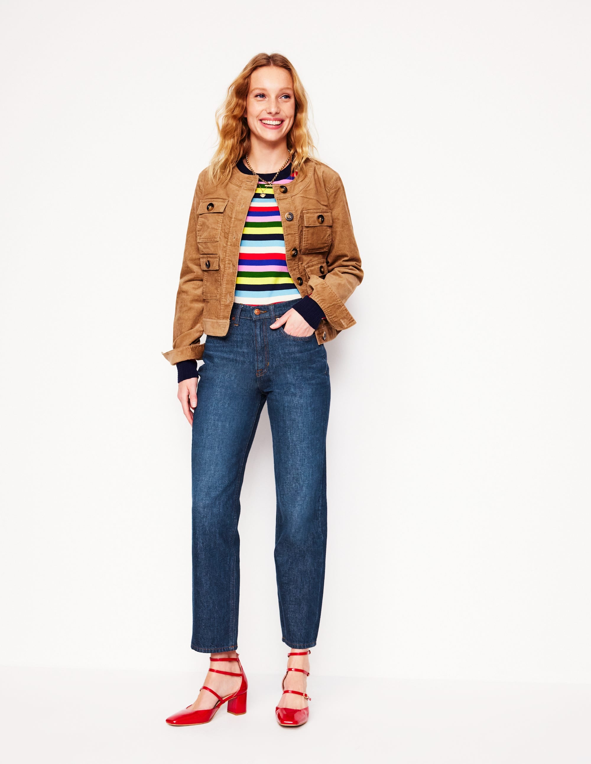 High Rise Straight Leg Jeans-Indigo Rinse - Image 1
