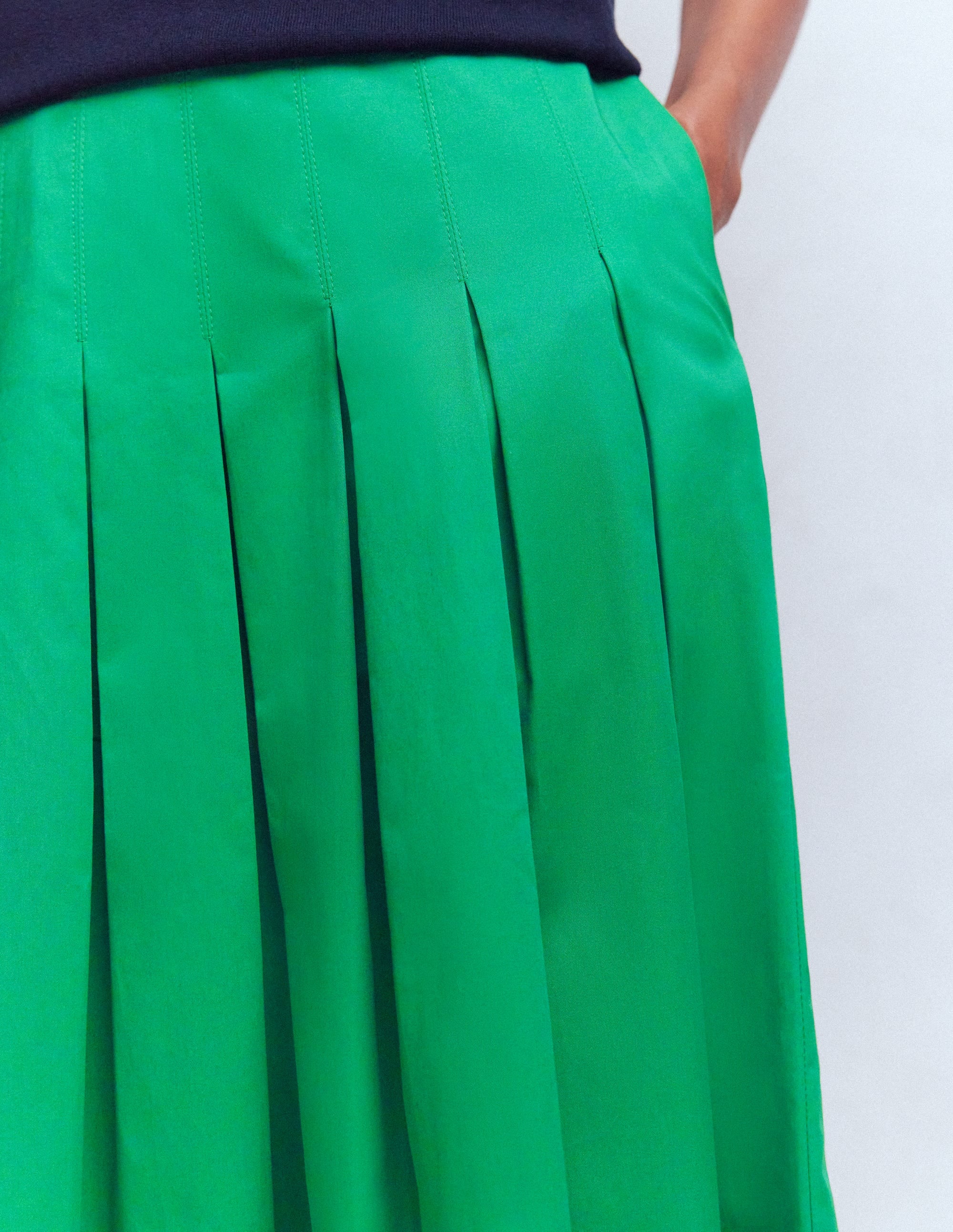 Valentina Cotton Sateen Skirt-Rich Emerald - Image 2