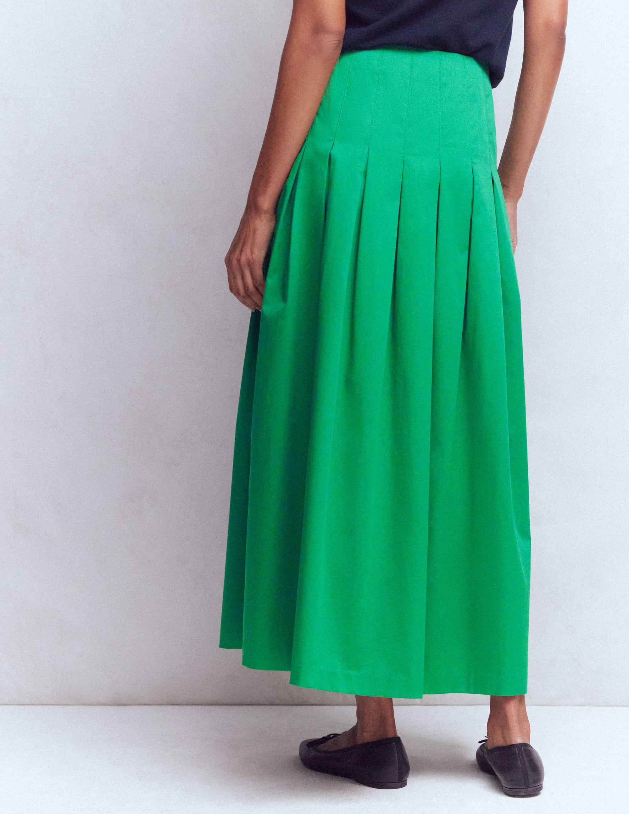 Valentina Cotton Sateen Skirt-Rich Emerald - Image 3