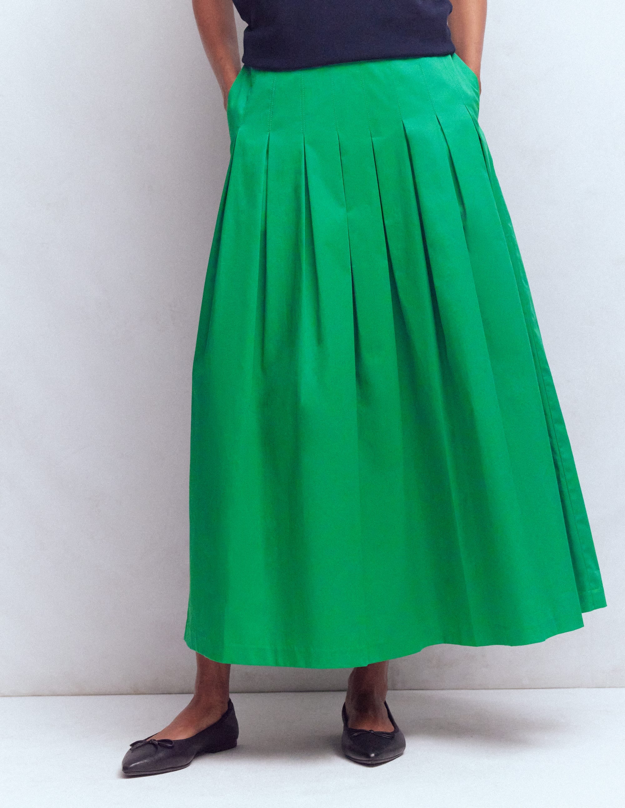 Valentina Cotton Sateen Skirt-Rich Emerald - Image 4