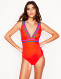 Porto V-neck Swimsuit-Fire Red Rik Rak