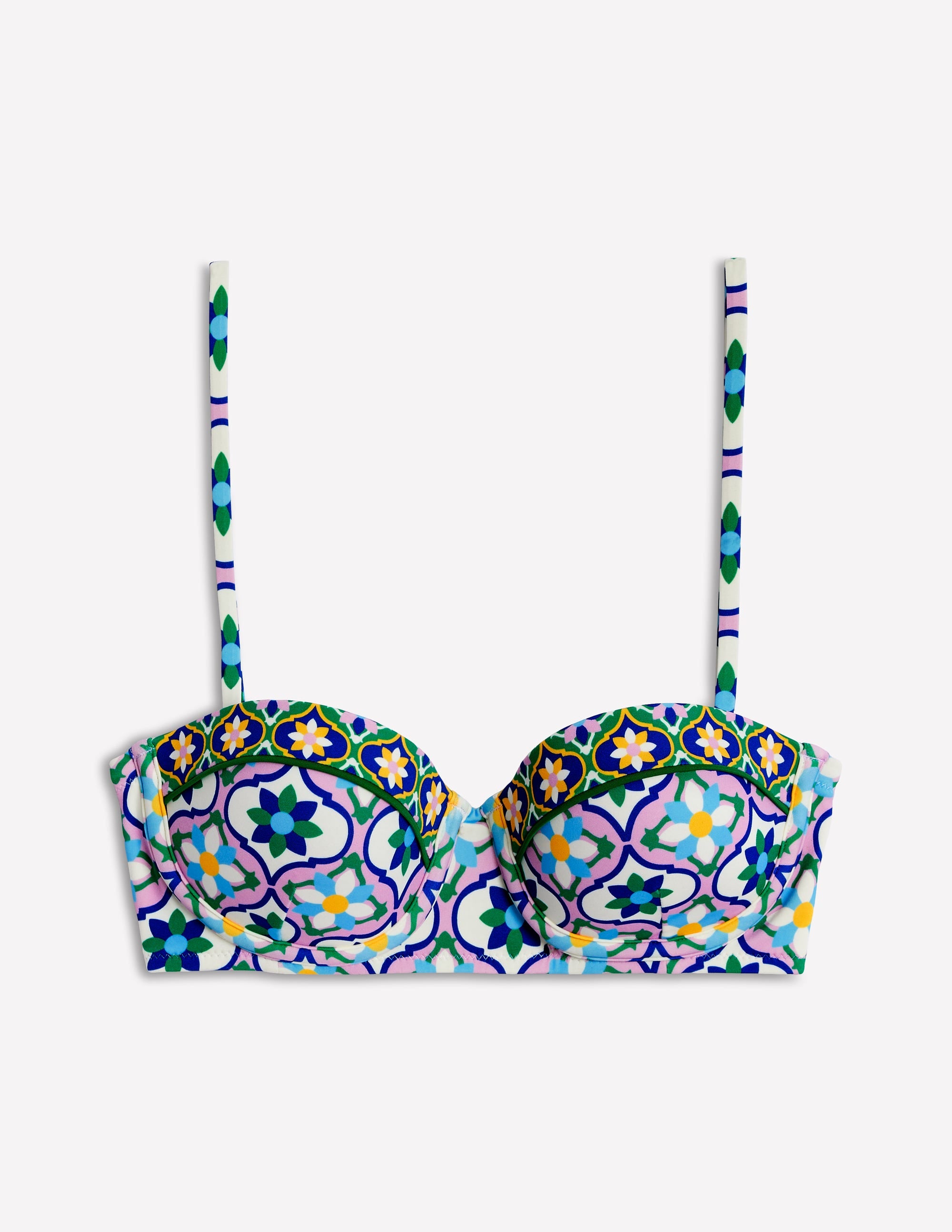 Rhodes Cup Sized Bikini Top-Multi, Floweret Tile - Image 5