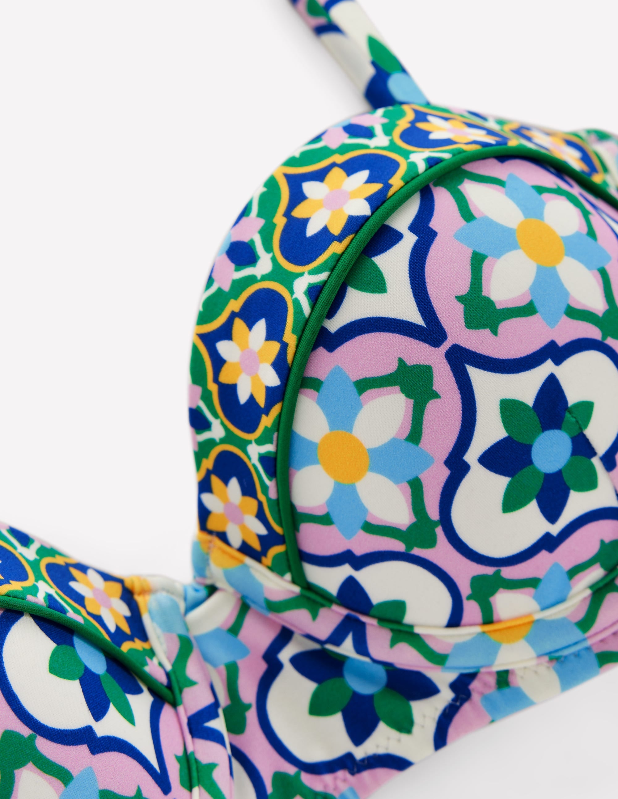 Rhodes Cup Sized Bikini Top-Multi, Floweret Tile - Image 6