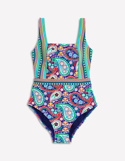 Lefkada Square Neck Swimsuit-Multi, Meadow Paisley-6