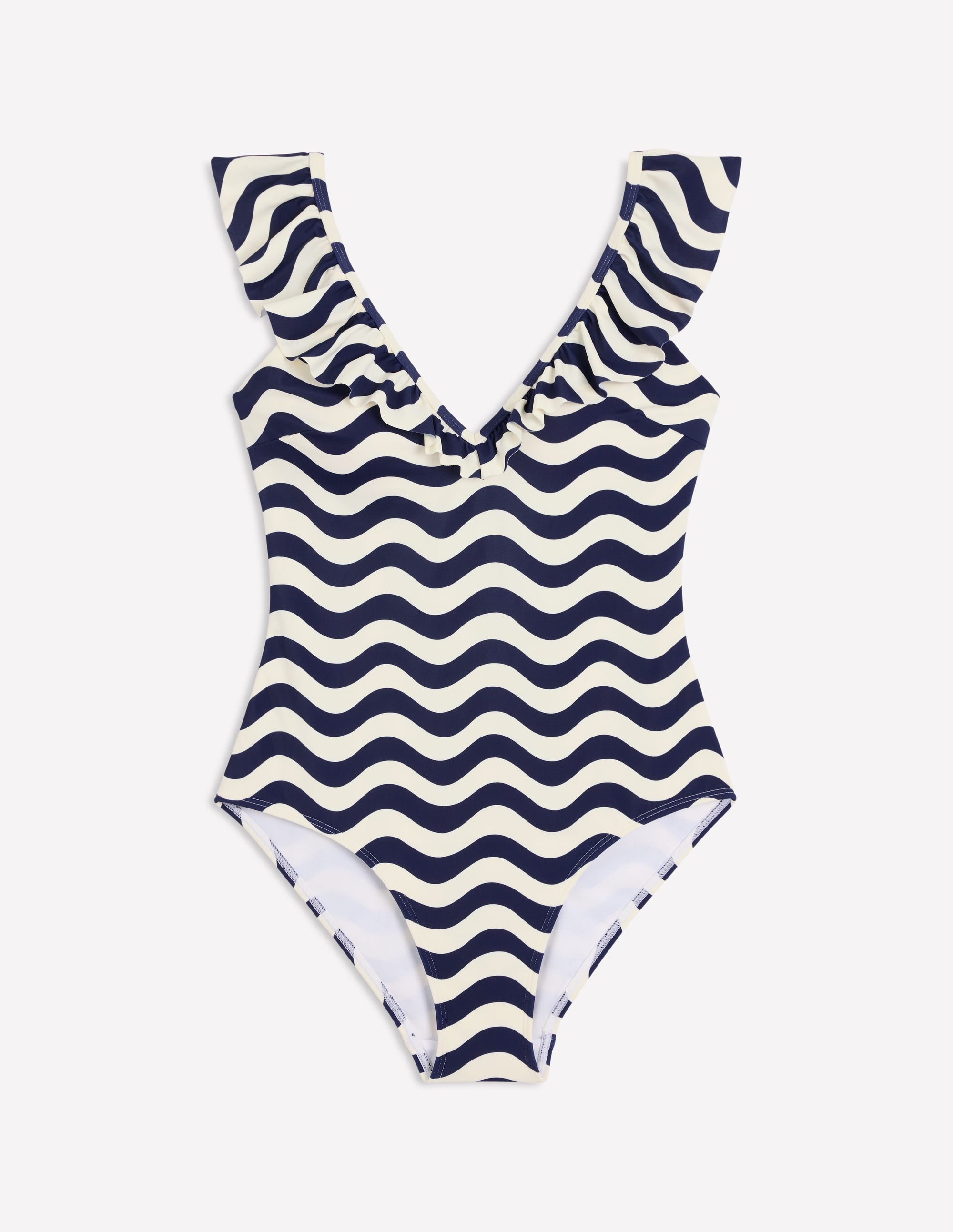 Evia Ruffle Swimsuit-French Navy, Mono Wave - Image 5