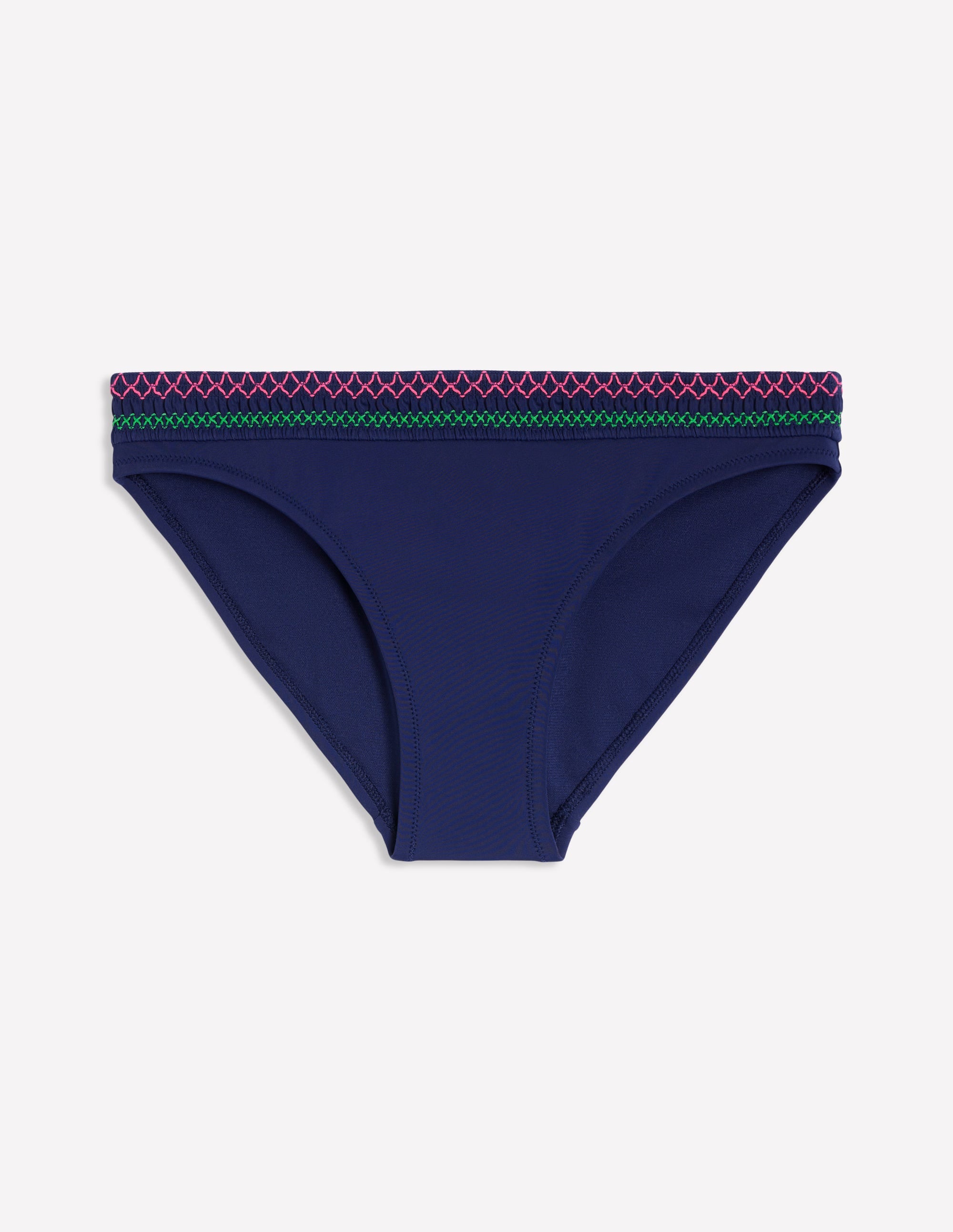 Milos Smocked Bikini Bottoms-Navy - Image 5