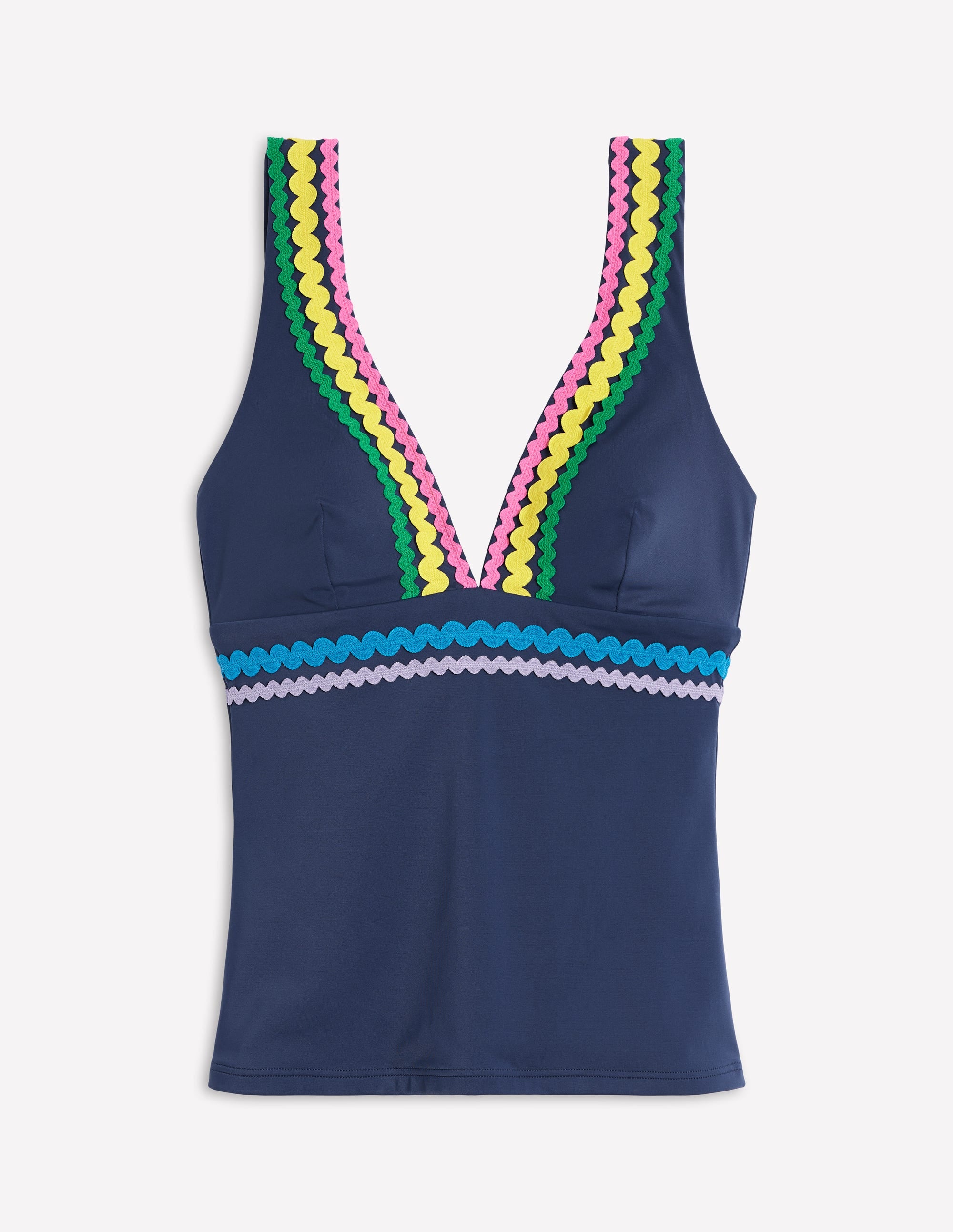Porto Tankini Top-Navy Rik Rak - Image 5