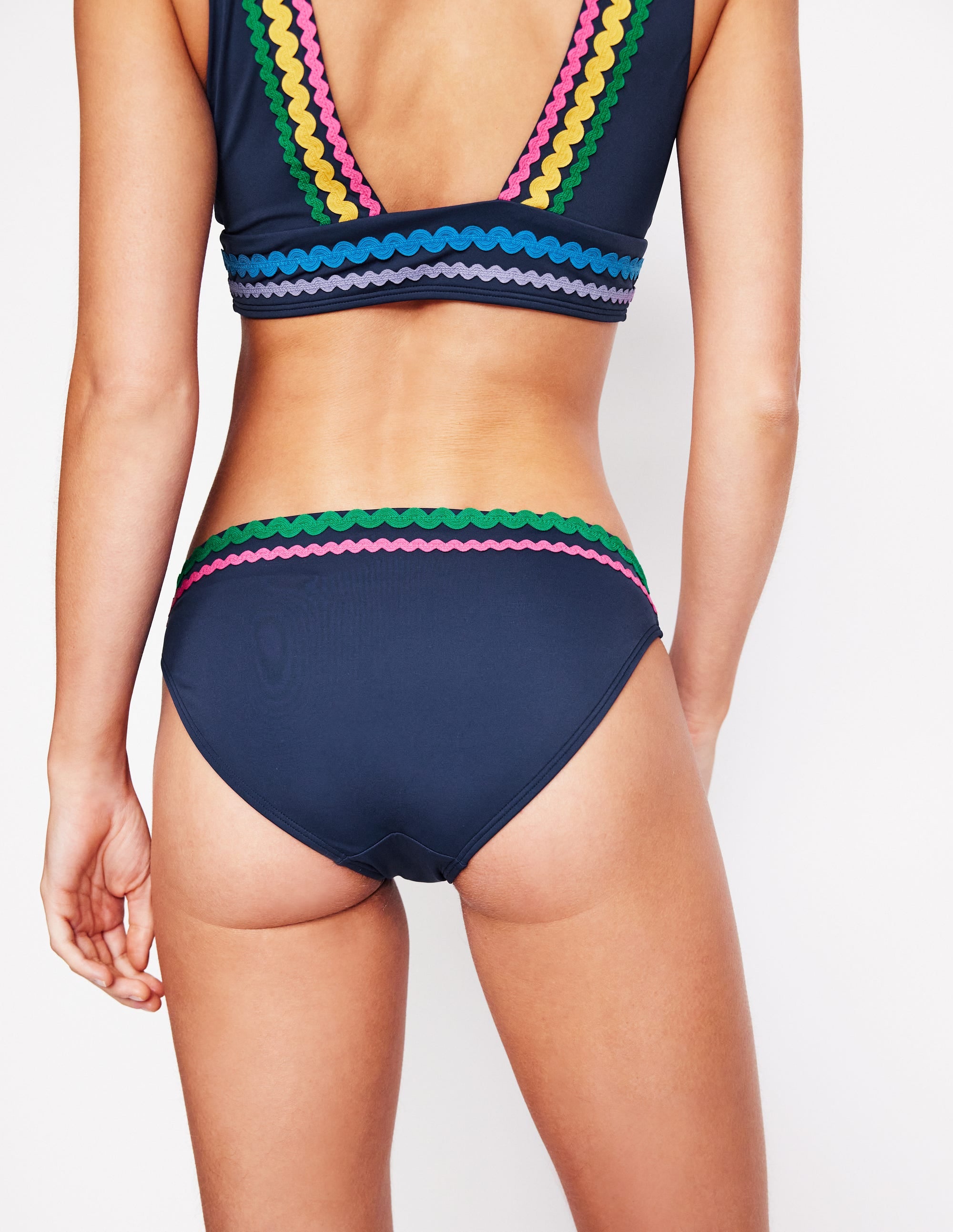 Porto Bikini Bottoms-Navy Rik Rak - Image 3