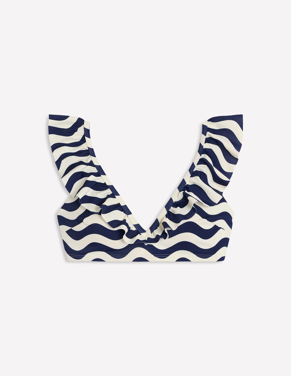 Evia Ruffle Bikini Top-French Navy, Mono Wave-7