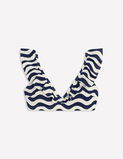 Evia Ruffle Bikini Top-French Navy, Mono Wave-7