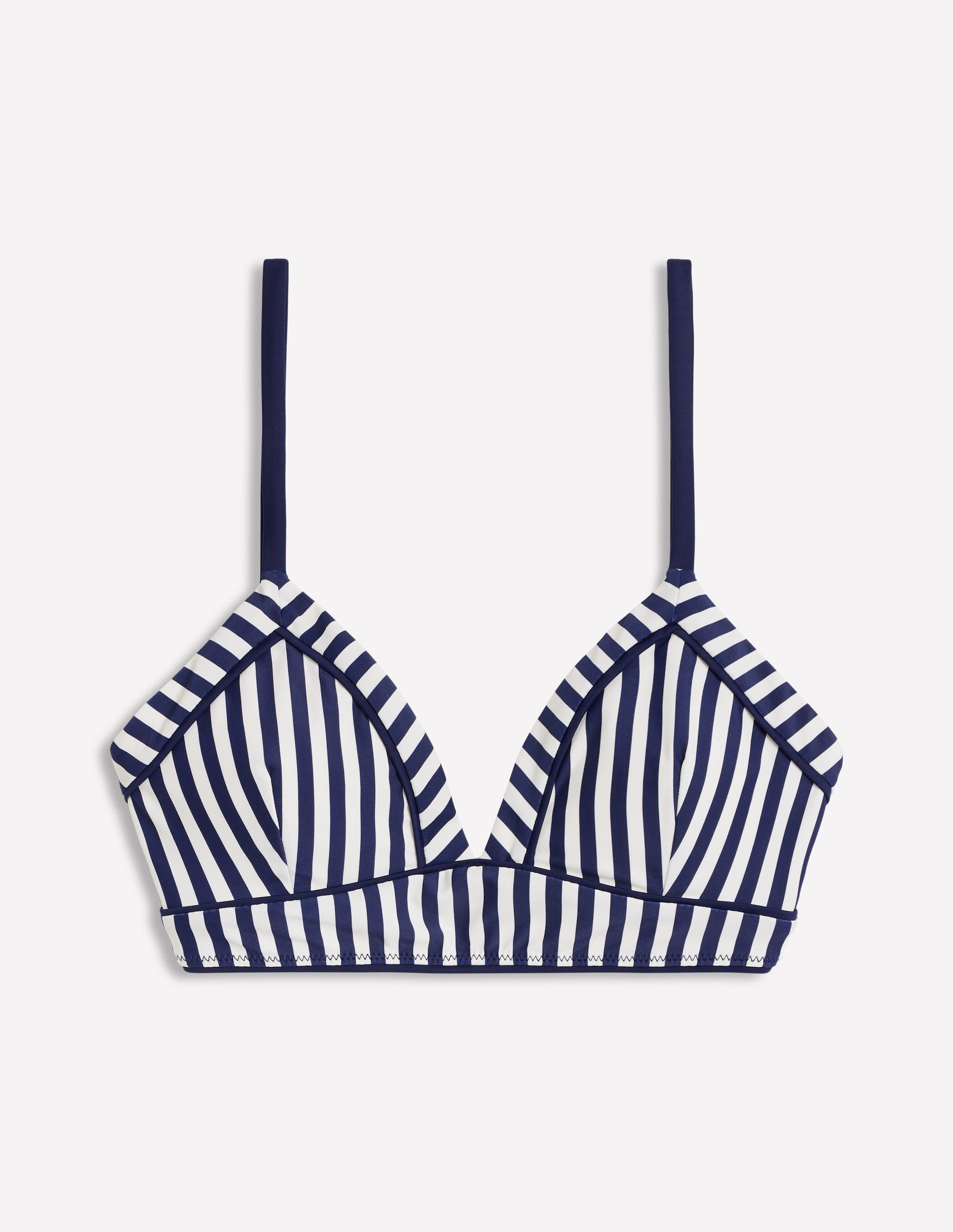 Kasos String V Neck Bikini Top-Navy, Ivory Stripe - Image 6