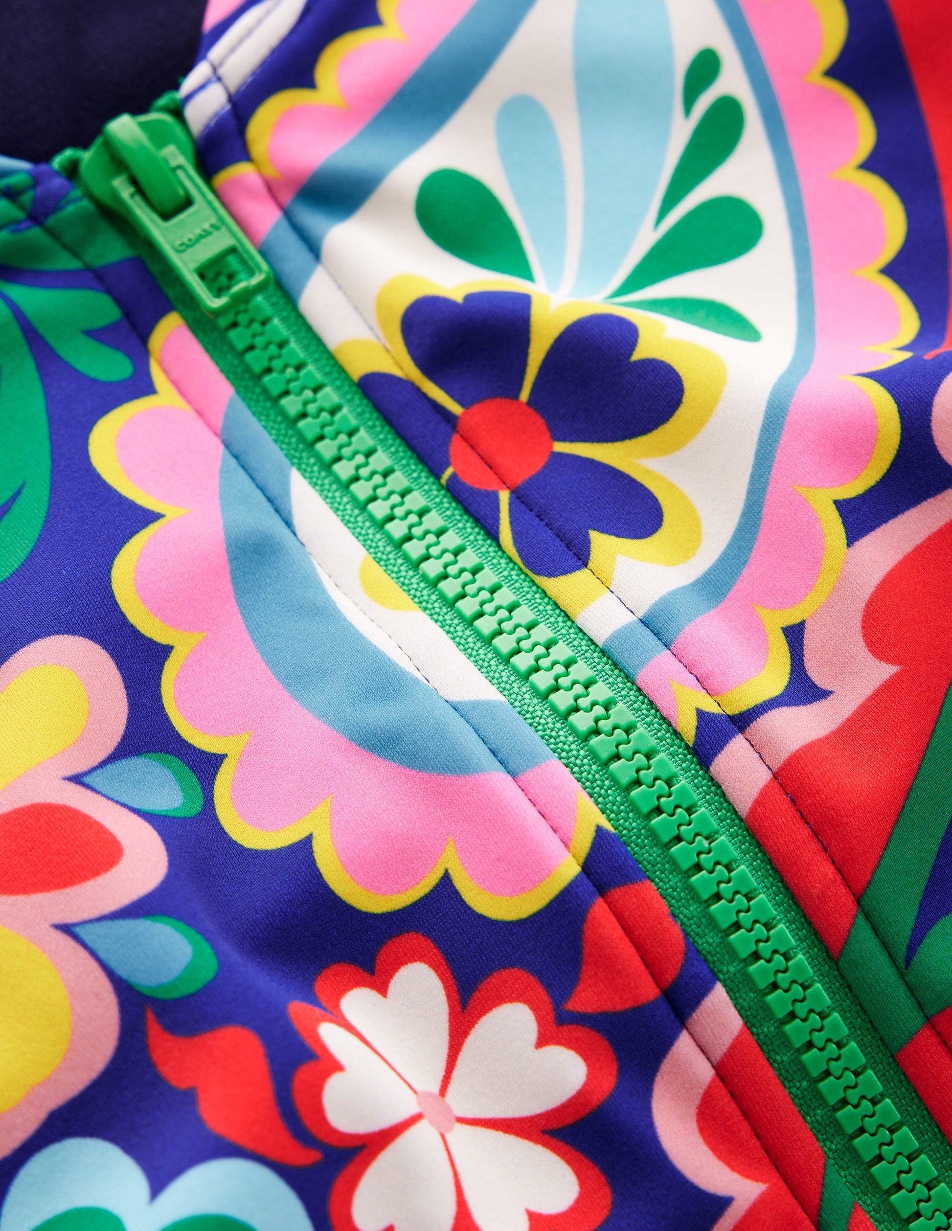 Sporty Raglan Sleeve Swimsuit-Multi, Meadow Paisley-6