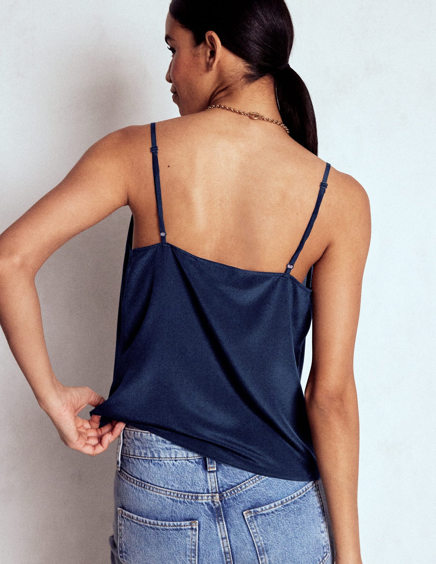 Silk Cami-Navy