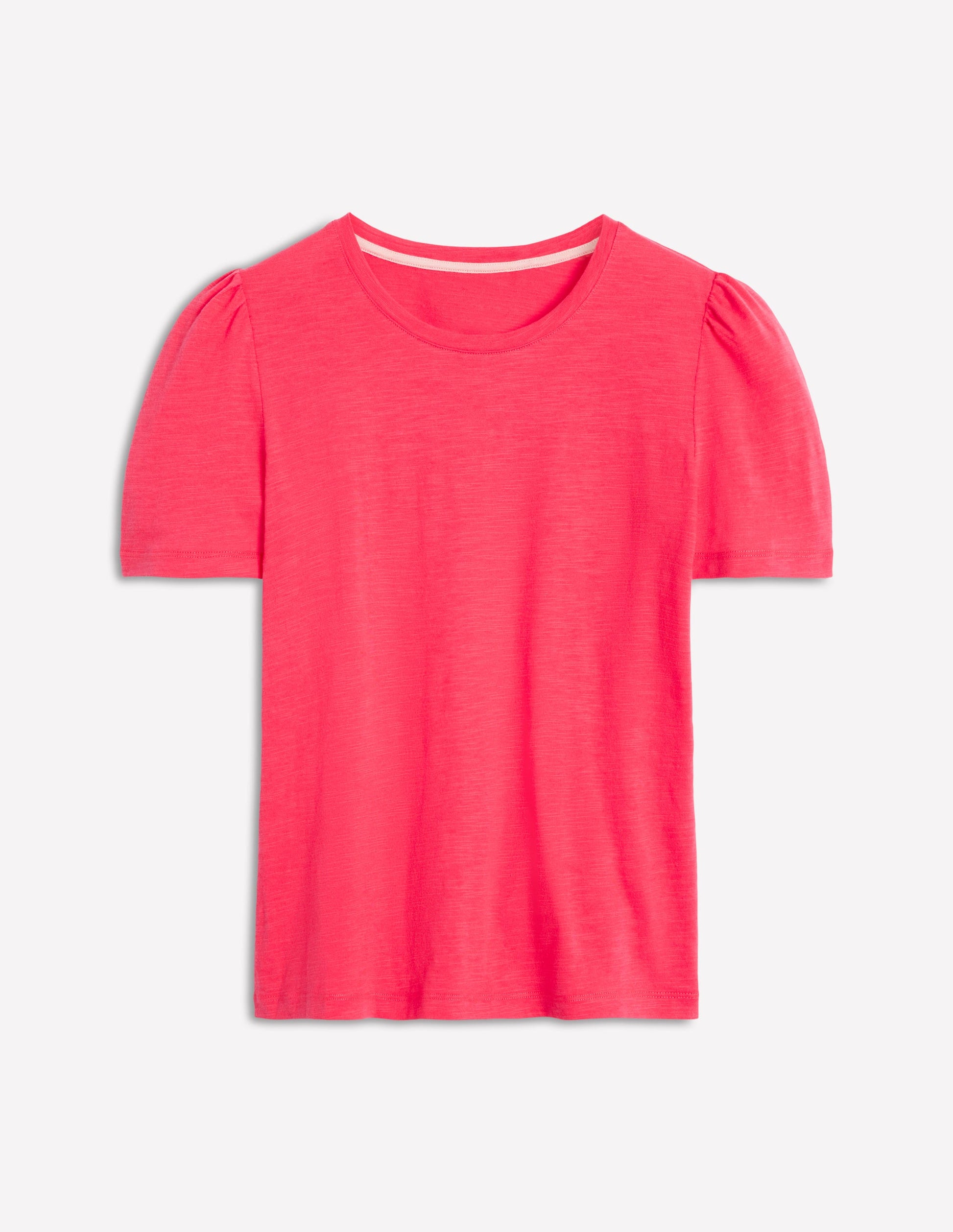 Cotton Puff Sleeve T-Shirt-Camelia Pink-5
