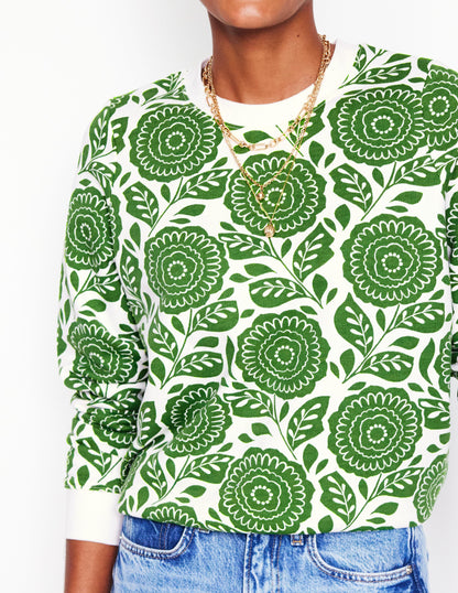 Hannah Printed Sweatshirt-Paradise Green, Dahlia stamp-2