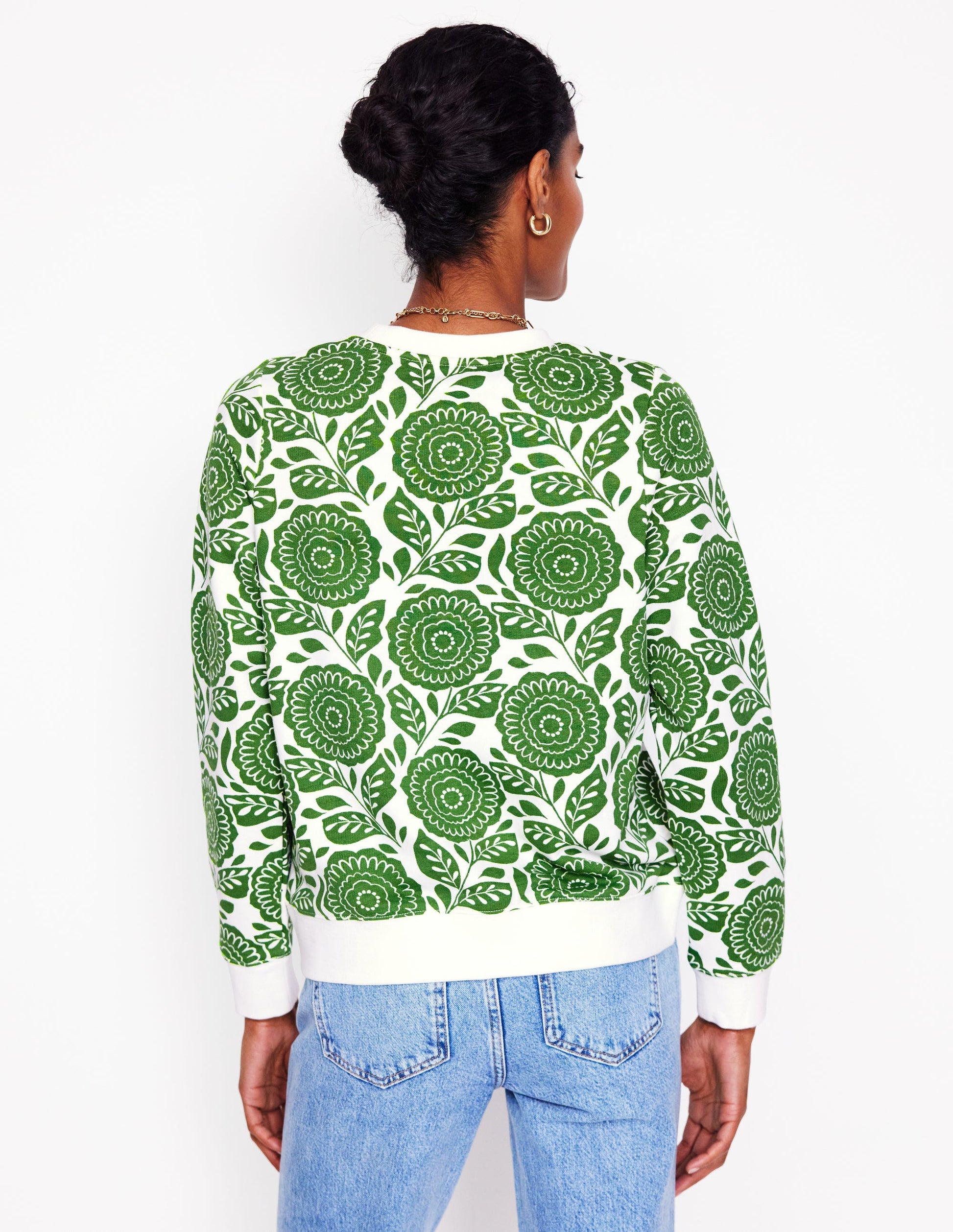 Hannah Printed Sweatshirt-Paradise Green, Dahlia stamp-3