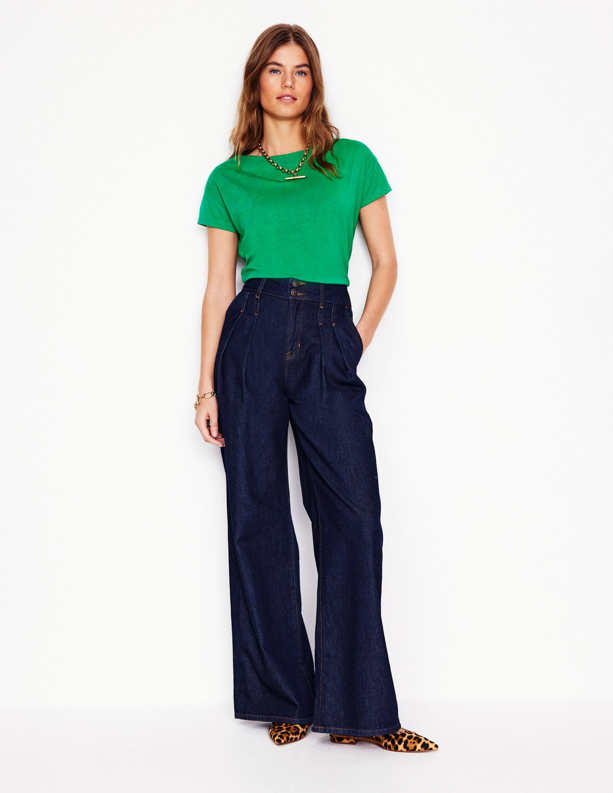 Supersoft Boat Neck T-Shirt-Rich Emerald - Image 1