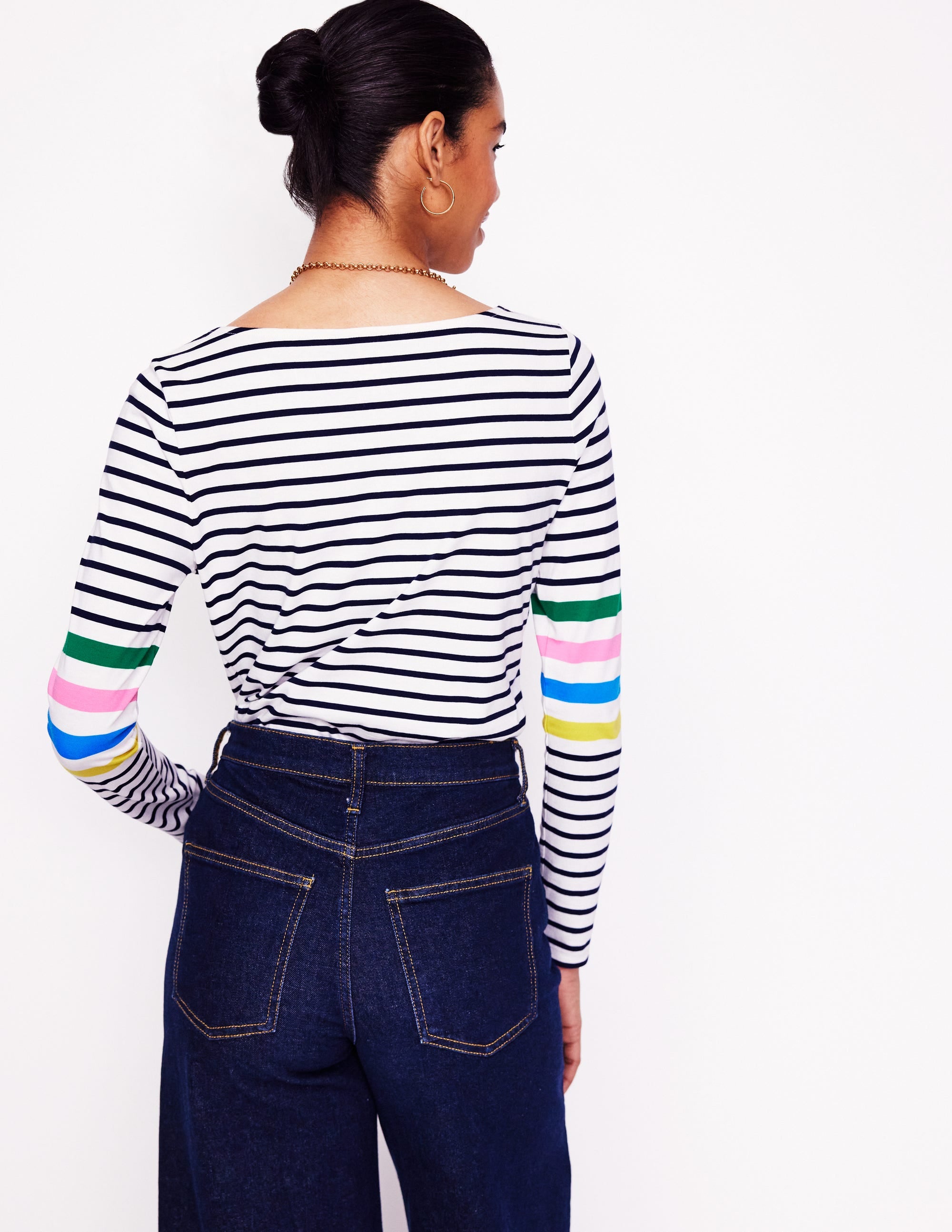 Ella Long Sleeve Breton-Ivory Multi Arm Placement - Image 3